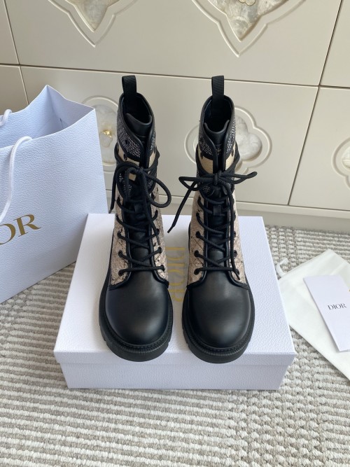 Dior Embroidered Snakeskin Ankle Boots, Lace-Up Leather Combat Boots 1 Dior Embroidered Snakeskin Ankle Boots, Lace-Up Leather Combat Boots