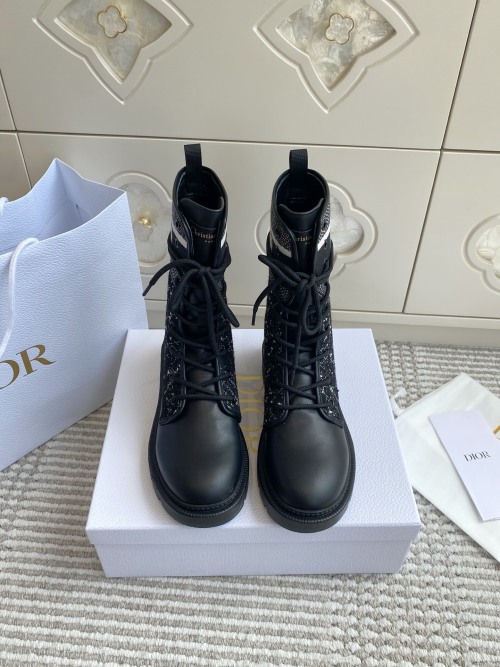 Dior FW Embroidered Lace-Up Ankle Boots Martin Boots - Premium Quality 1 Dior FW Embroidered Lace-Up Ankle Boots Martin Boots - Premium Quality