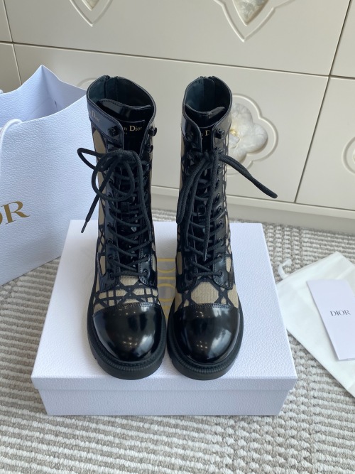 Dior FW Embroidered Lace-Up Ankle Boots, Premium Quality, Calfskin & Lambskin 1 Dior FW Embroidered Lace-Up Ankle Boots, Premium Quality, Calfskin & Lambskin