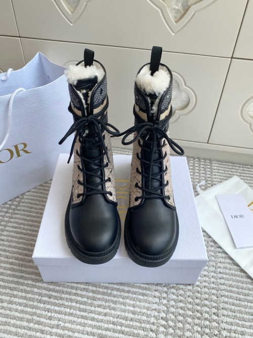 Dior FW Embroidered Lace-Up Ankle Boots - Premium Quality, Classic Design 1 Dior FW Embroidered Lace-Up Ankle Boots - Premium Quality, Classic Design