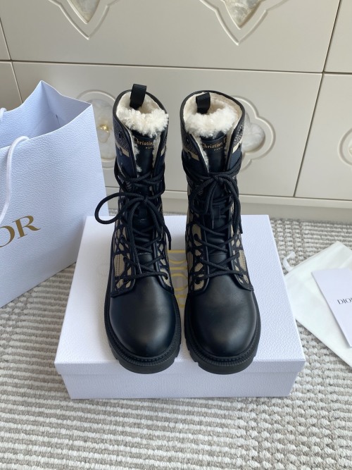 Dior FW Embroidered Lace-Up Ankle Boots - Premium Quality, Classic Style 1 Dior FW Embroidered Lace-Up Ankle Boots - Premium Quality, Classic Style