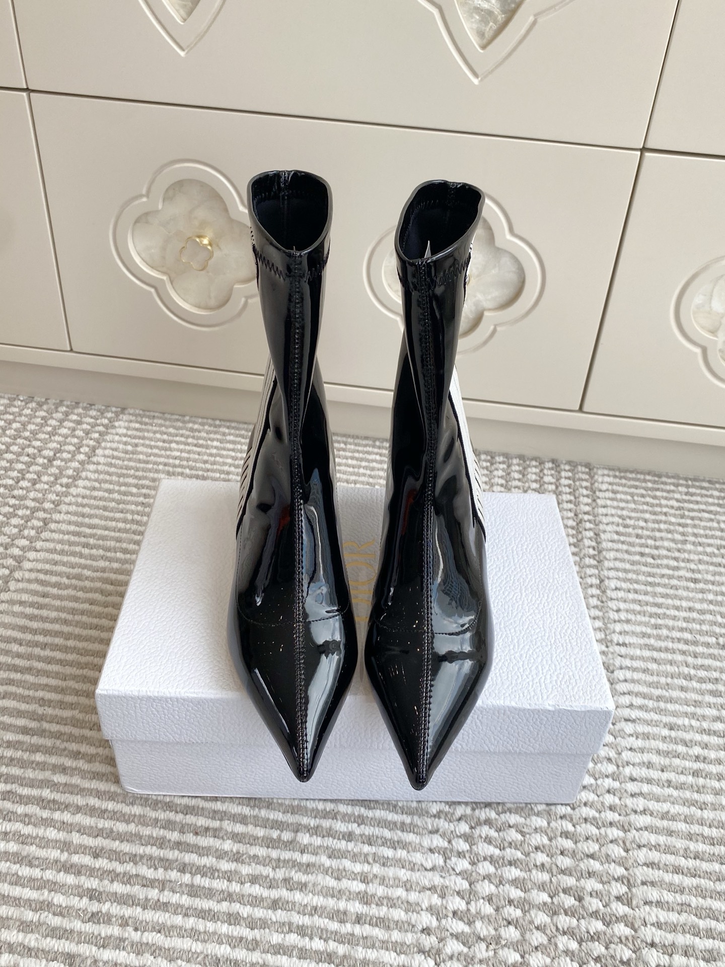 Dior 迪奥〰️秋冬新款🆕Optical-D刺绣织带弹力高筒靴 瘦腿女靴 ✔️明星同款CD字母logo立体刺绣提花Gr Dior 迪奥〰️秋冬新款🆕Optical-D刺绣织带弹力高筒靴 瘦腿女靴 ✔️明星同款CD字母logo立体刺绣提花Gr