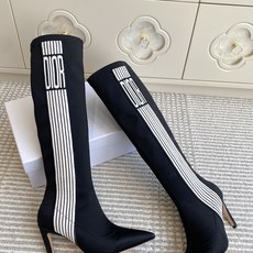 Dior 迪奥〰️秋冬新款🆕Optical-D刺绣织带弹力高筒靴 瘦腿女靴 ✔️明星同款CD字母logo立体刺绣提花Gr Dior 迪奥〰️秋冬新款🆕Optical-D刺绣织带弹力高筒靴 瘦腿女靴 ✔️明星同款CD字母logo立体刺绣提花Gr
