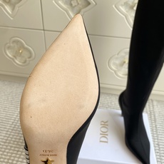 Dior 迪奥〰️秋冬新款🆕Optical-D刺绣织带弹力高筒靴 瘦腿女靴 ✔️明星同款CD字母logo立体刺绣提花Gr Dior 迪奥〰️秋冬新款🆕Optical-D刺绣织带弹力高筒靴 瘦腿女靴 ✔️明星同款CD字母logo立体刺绣提花Gr