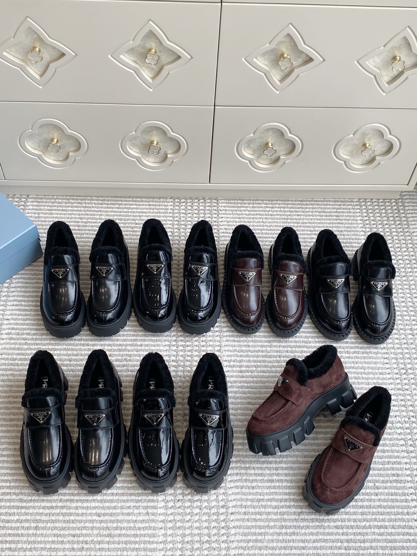 NO:543224,rada·thick sole·wool·loafers·35-41,loafers,prada,loafers19860909rada·厚底·羊毛·乐福鞋·35-41,乐福鞋,prada,loafers,Women's Shoes