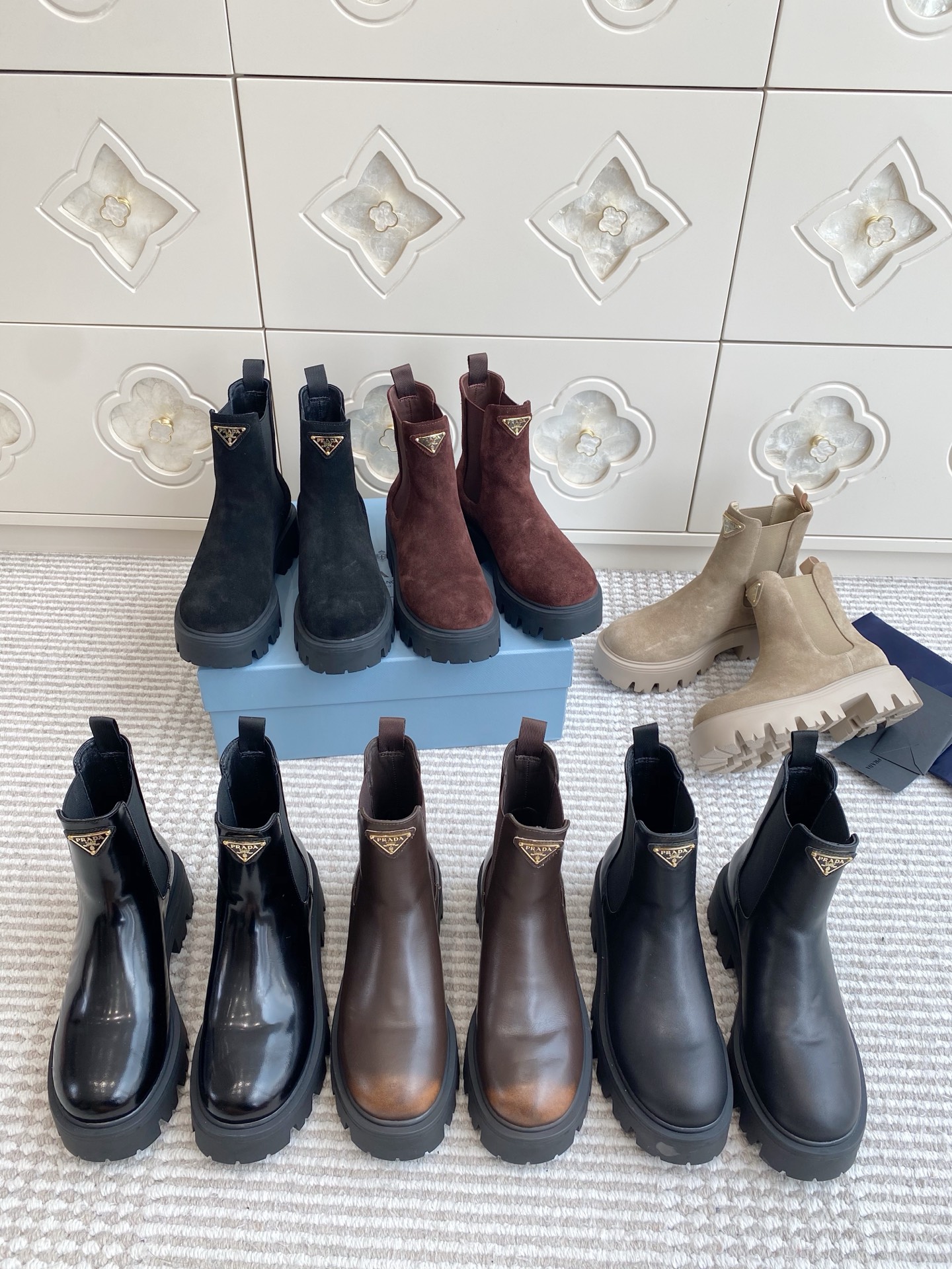 NO:543225,rada·Thick-soled Chelsea Boots·35-42, Boots, Prada, Boots19860909rada·厚底切尔西短靴·35-42,靴子,prada,boots,Women's Shoes