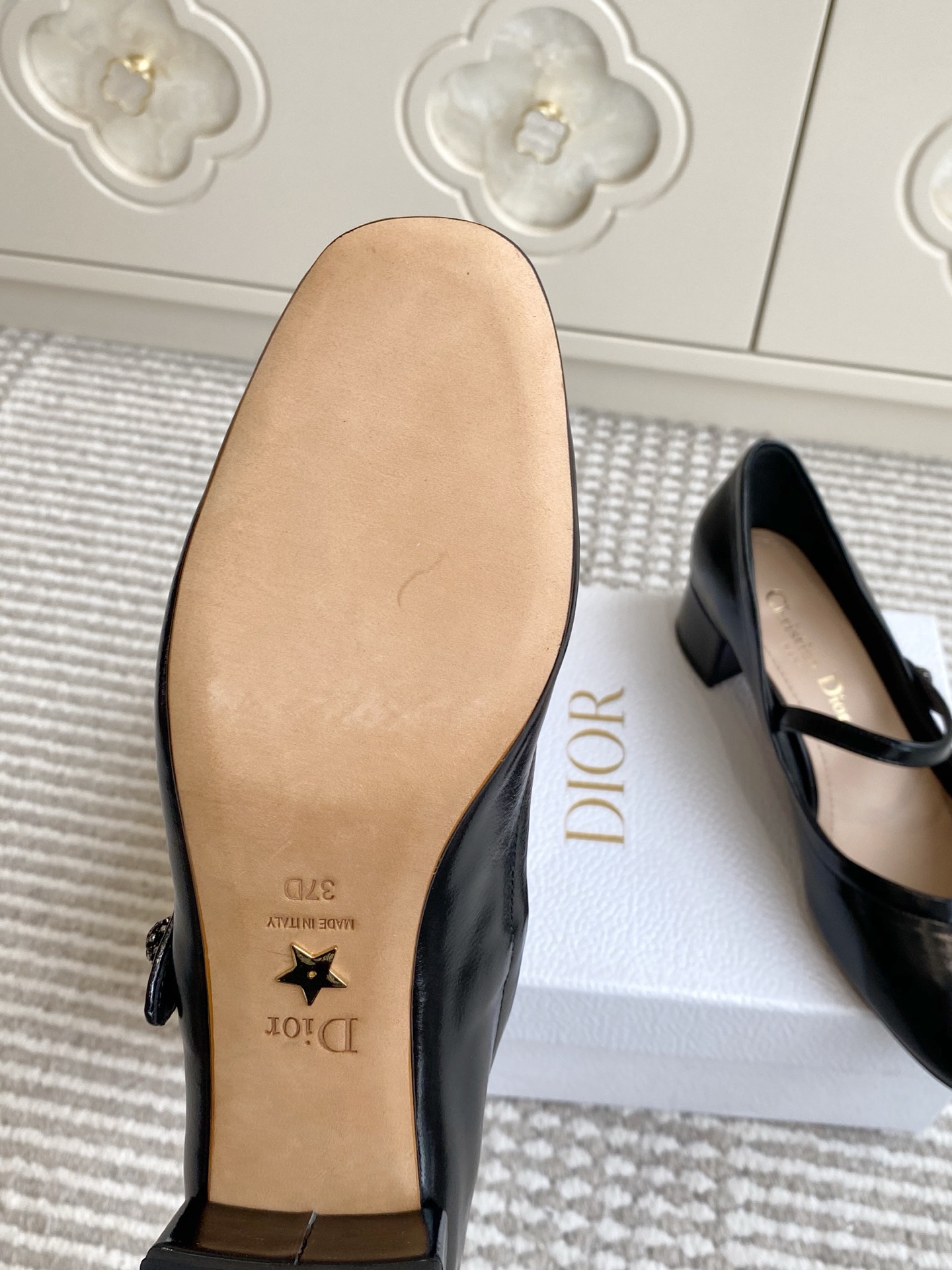 🐳Dior 迪奥 2025新款🆕D-New Ballet 粗跟圆头玛丽珍单鞋✔️材质：鞋面进口牛皱漆皮✔