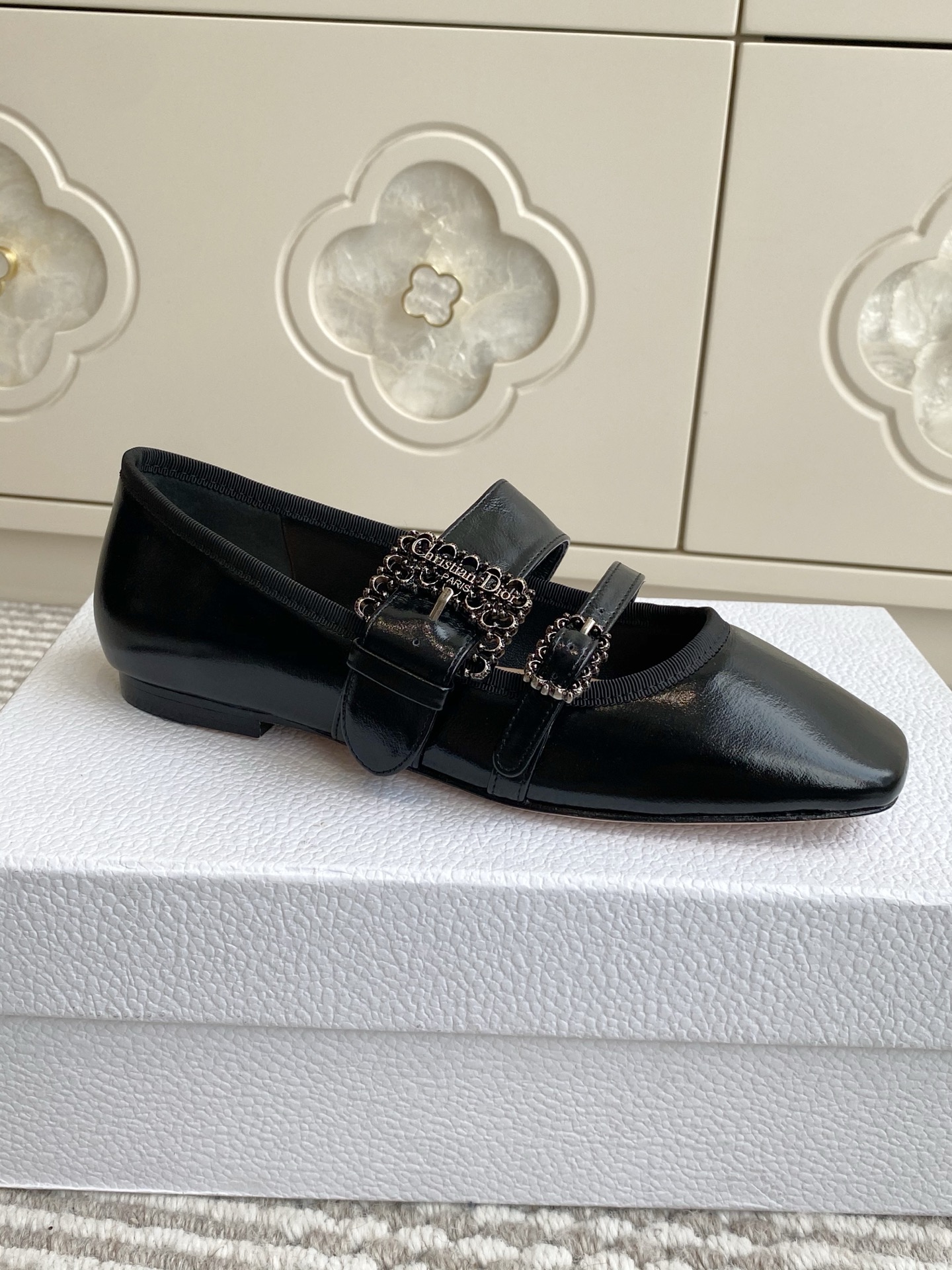 Dior D-New Ballet Black Leather Mary Jane Flats with Buckle Detail 5 i1759691179011 2671 0 3