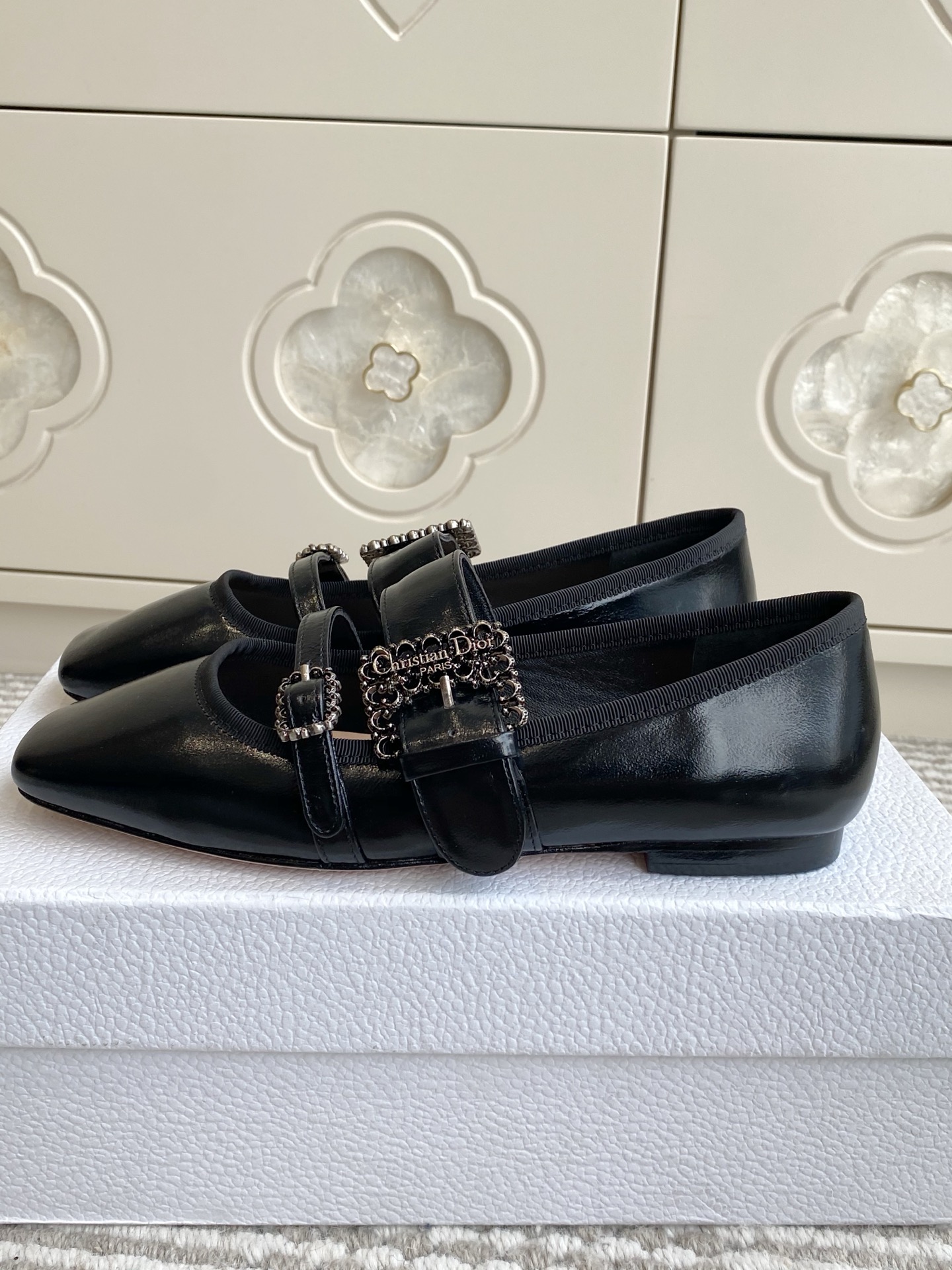 Dior D-New Ballet Black Leather Mary Jane Flats with Buckle Detail 3 i1759691179011 845 0 1