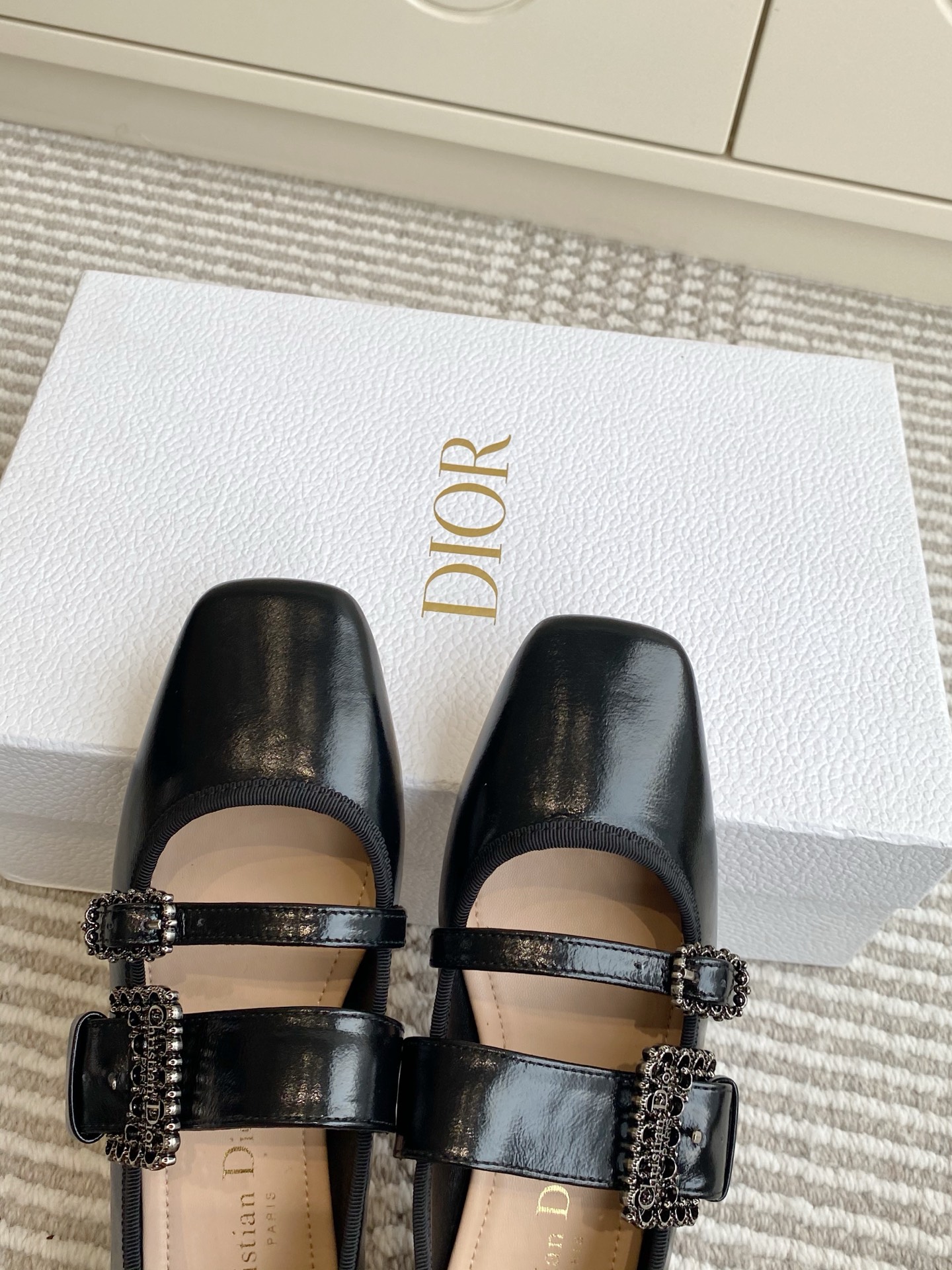 Dior D-New Ballet Black Leather Mary Jane Flats with Buckle Detail 7 i1759691179080 4049 0 5
