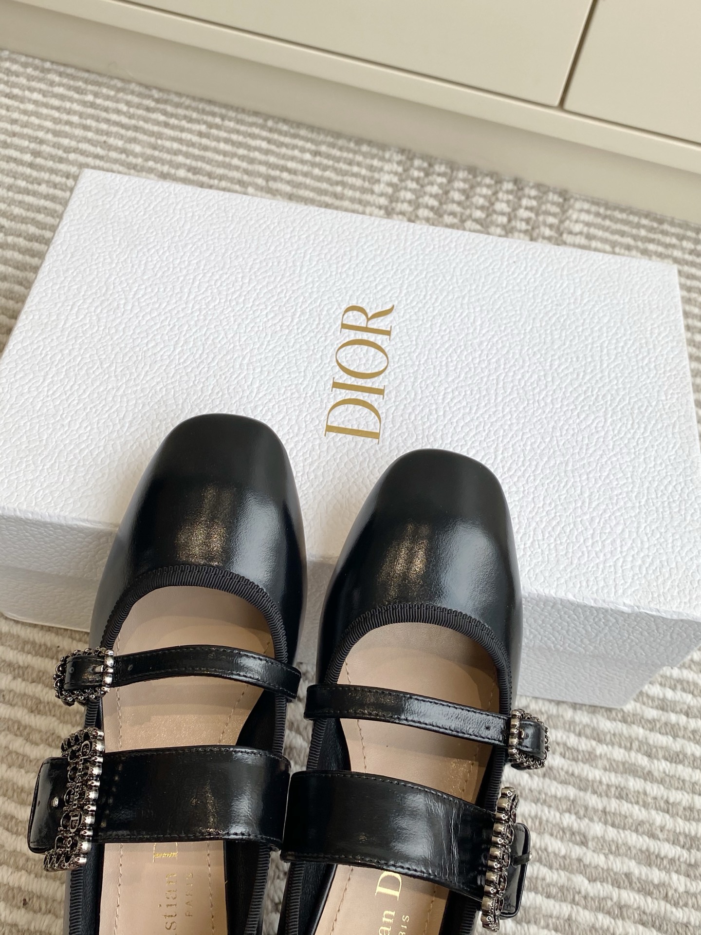 🐳Dior 迪奥 2025新款🆕D-New Ballet 粗跟圆头玛丽珍单鞋✔️材质：鞋面进口牛皱漆皮✔