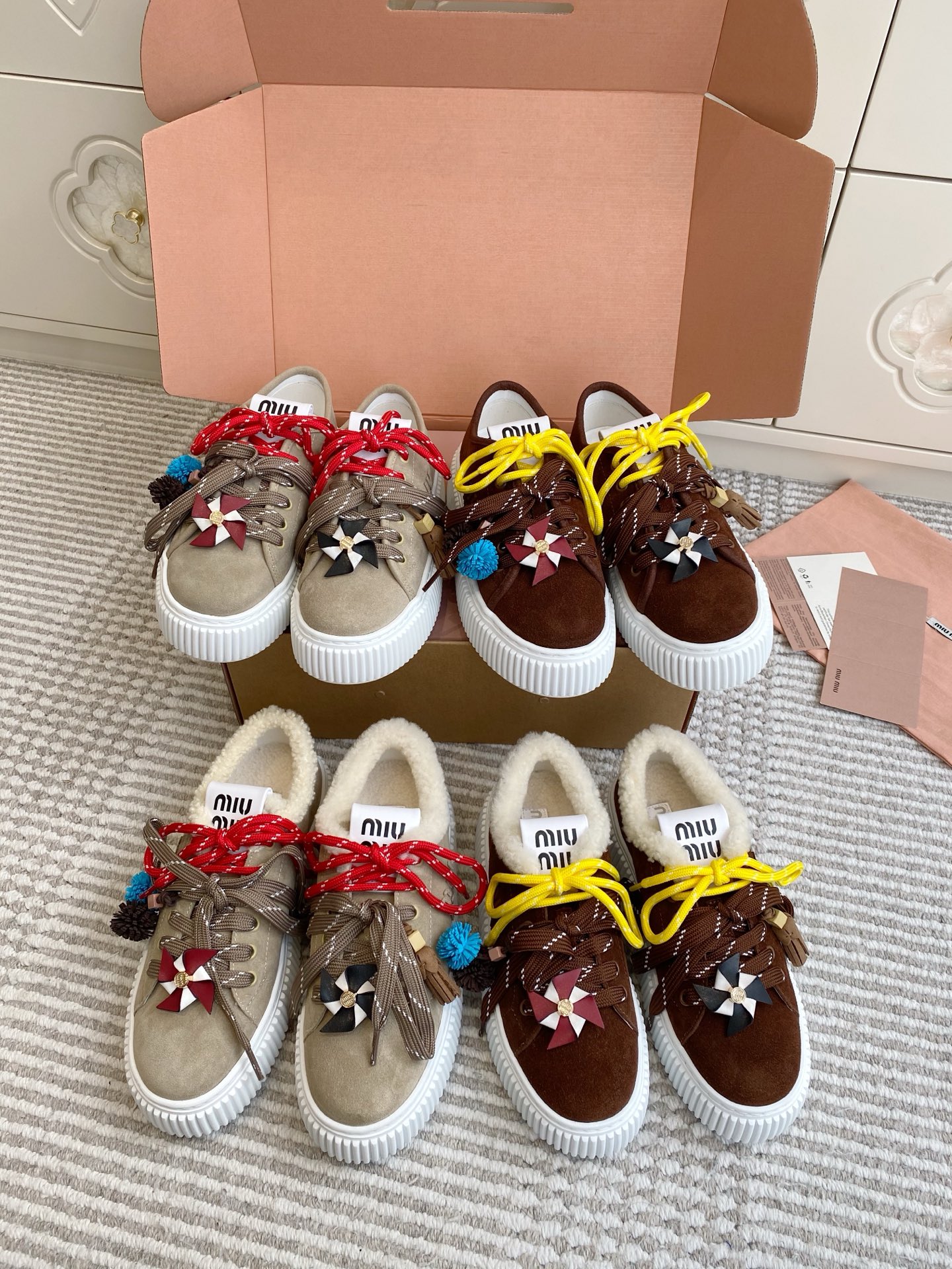NO:645681,Miumiu·Thick-soled·Wool biscuit shoes·35-41, casual shoes/sneakers, miumiu,sneakers19860909Miumiu·厚底·羊毛饼干鞋·35-41,休闲鞋/运动鞋毛毛鞋,miumiu,sneakers,Women's Shoes