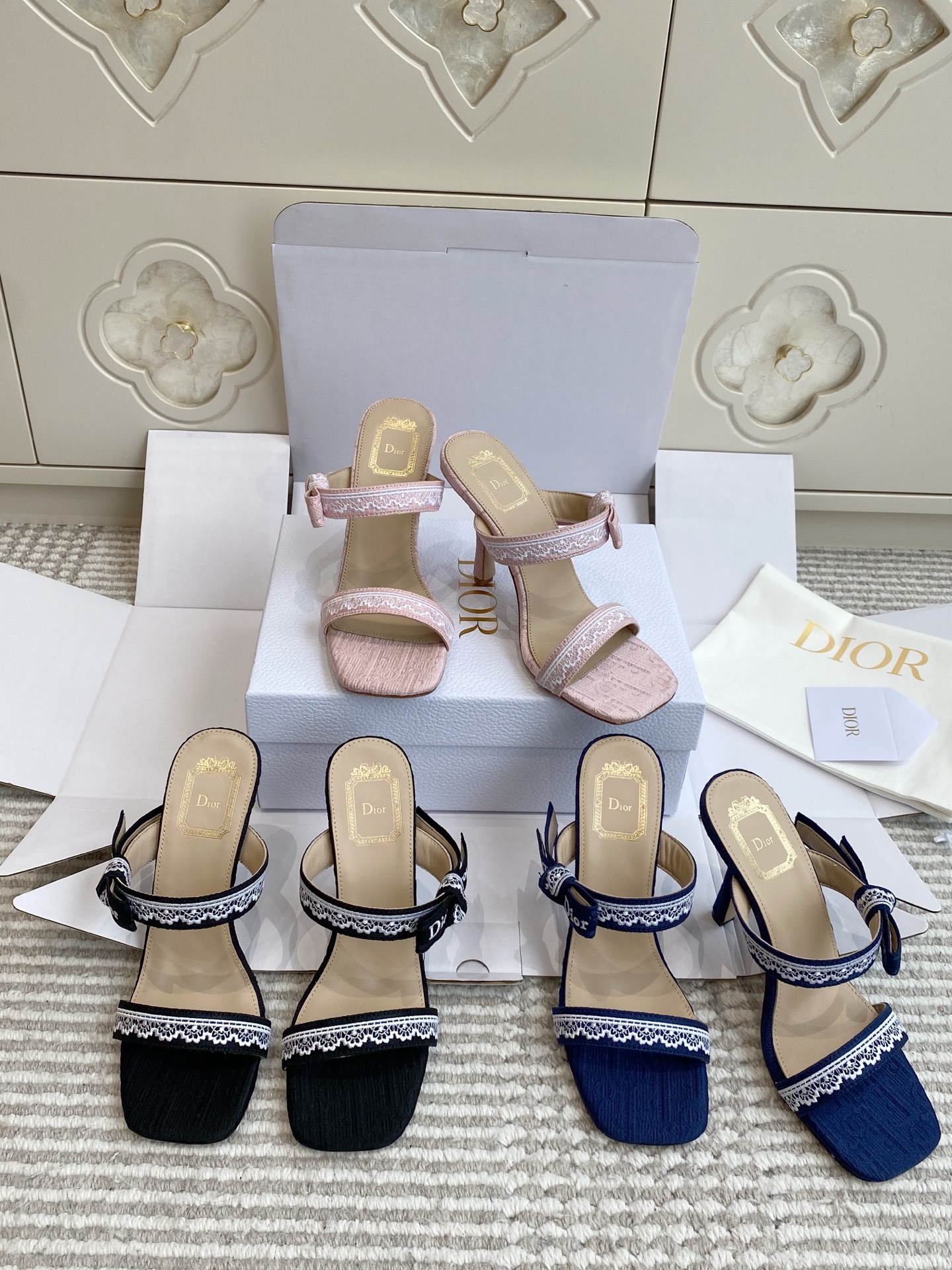 NO:924200,Dior high heels embroidered bow slippers, high heels slippers, dior, high heels, slippers19860909Dior·高跟刺绣蝴蝶结拖鞋,高跟鞋拖鞋,dior,high heels,slippers,Women's Shoes