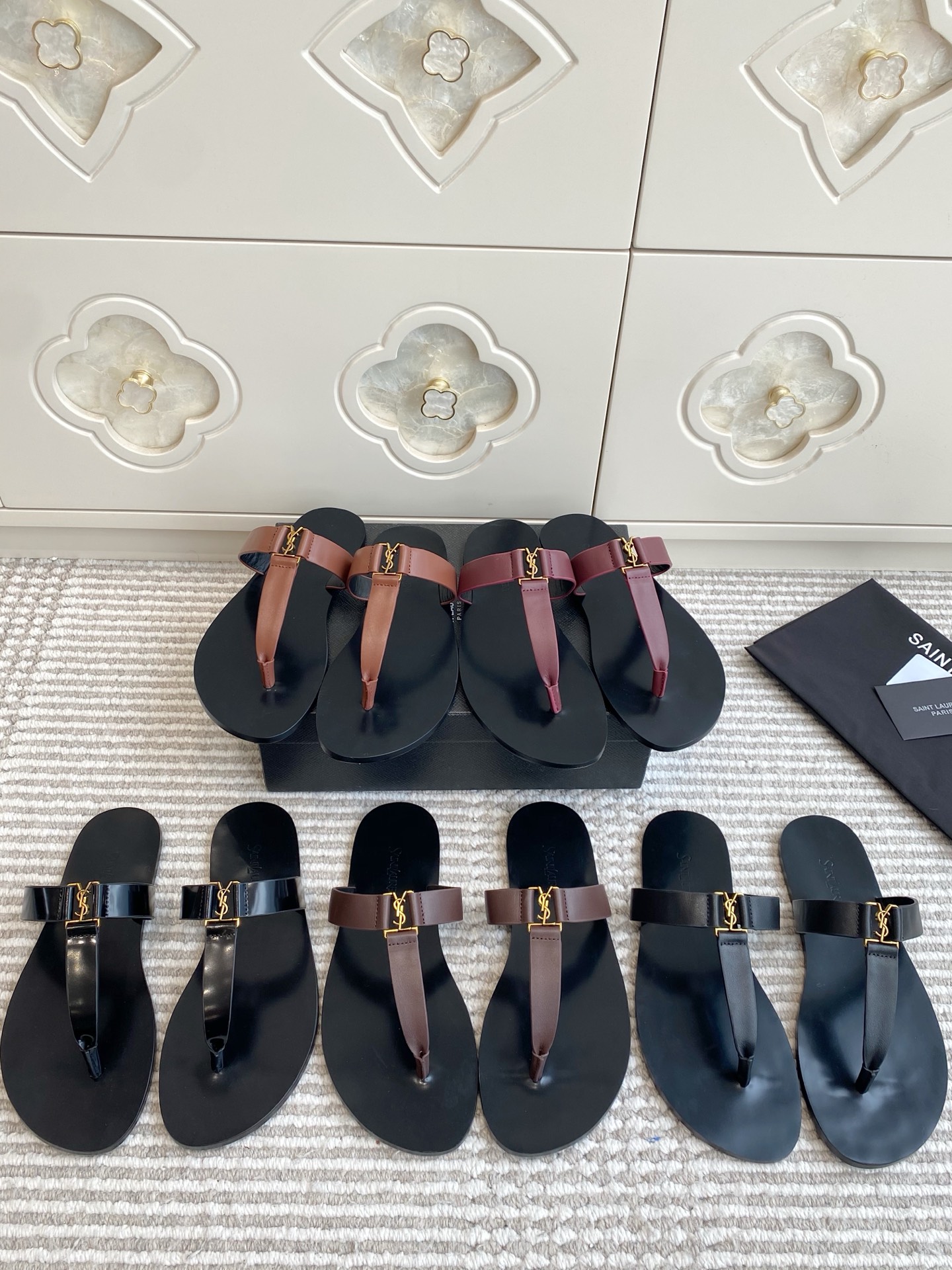 NO:924129,YSL·Flip-flops, split-toe shoes, saint laurent, slippers19860909YSL·夹趾拖鞋,分趾鞋,saint laurent,slippers,Women's Shoes