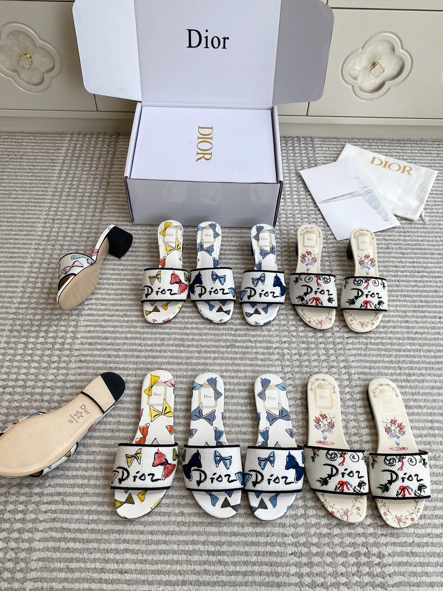 NO:924006,Dior·26 new colors embroidered slippers, slippers, dior, slippers19860909Dior·26新色刺绣拖鞋,拖鞋,dior,slippers,Women's Shoes