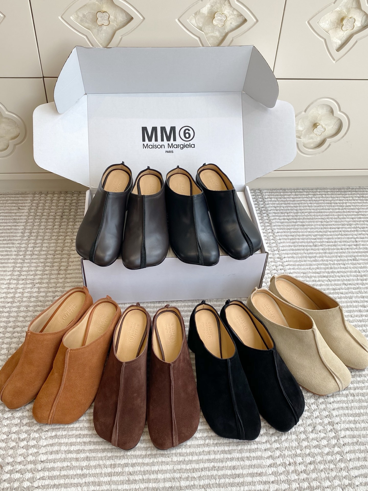 NO:923672,Maison Margiela Tabi split toe thick heel mules slippers, half drag, slippers19860909Maison Margiela Tabi分趾粗跟穆勒拖鞋,半拖,slippers,Women's Shoes