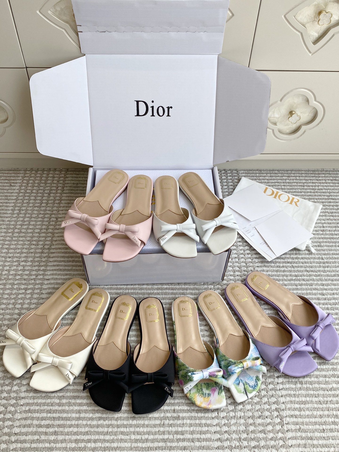 NO:923581,Dior · bow flat slippers, slippers and sandals, dior, sandals, slippers19860909Dior·蝴蝶结平底拖鞋,拖鞋凉鞋,dior,sandals,slippers,Women's Shoes