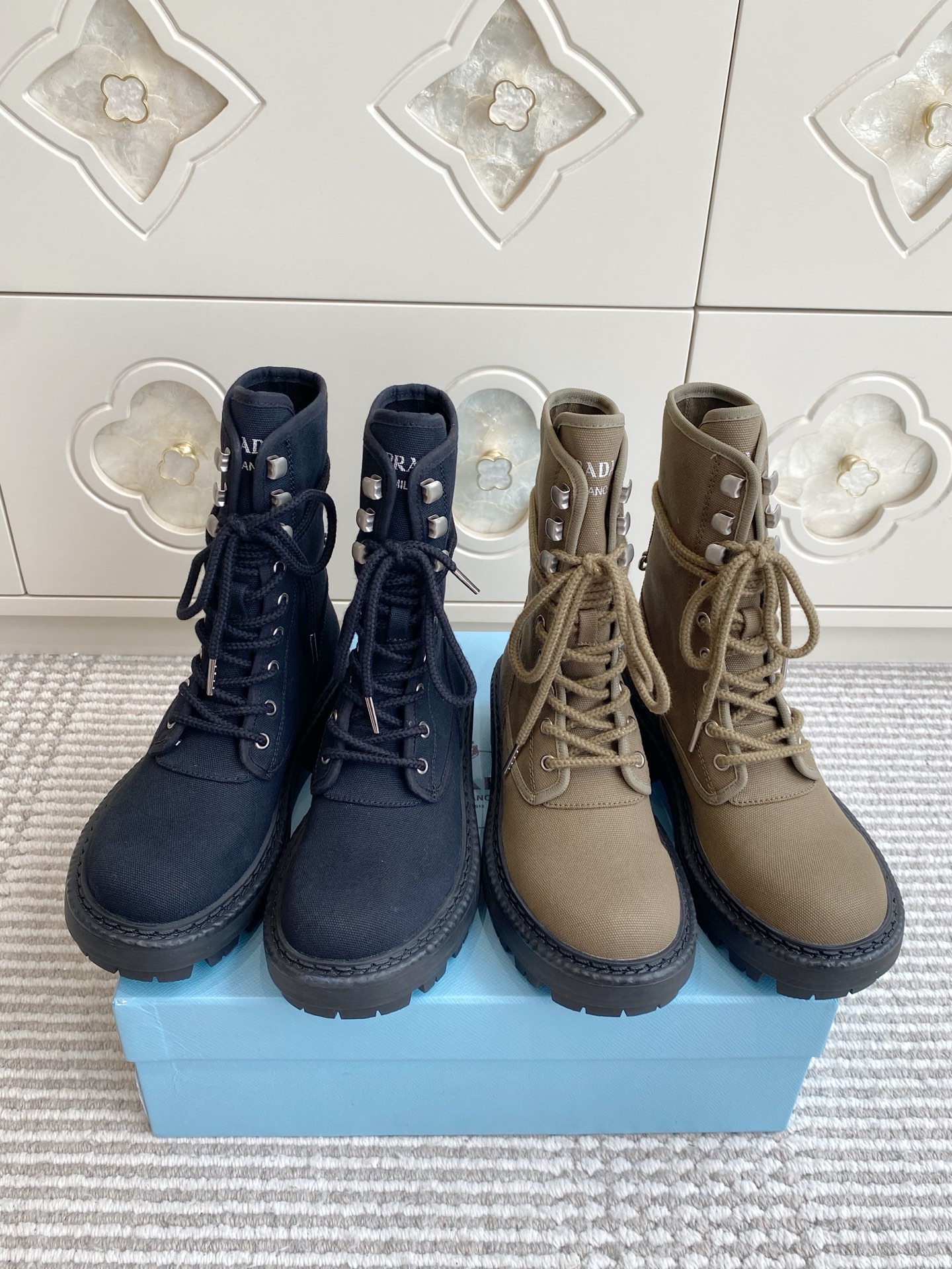 NO:923353,rada canvas workwear Martin boots, boots, prada, boots19860909rada帆布工装马丁靴,靴子,prada,boots,Women's Shoes