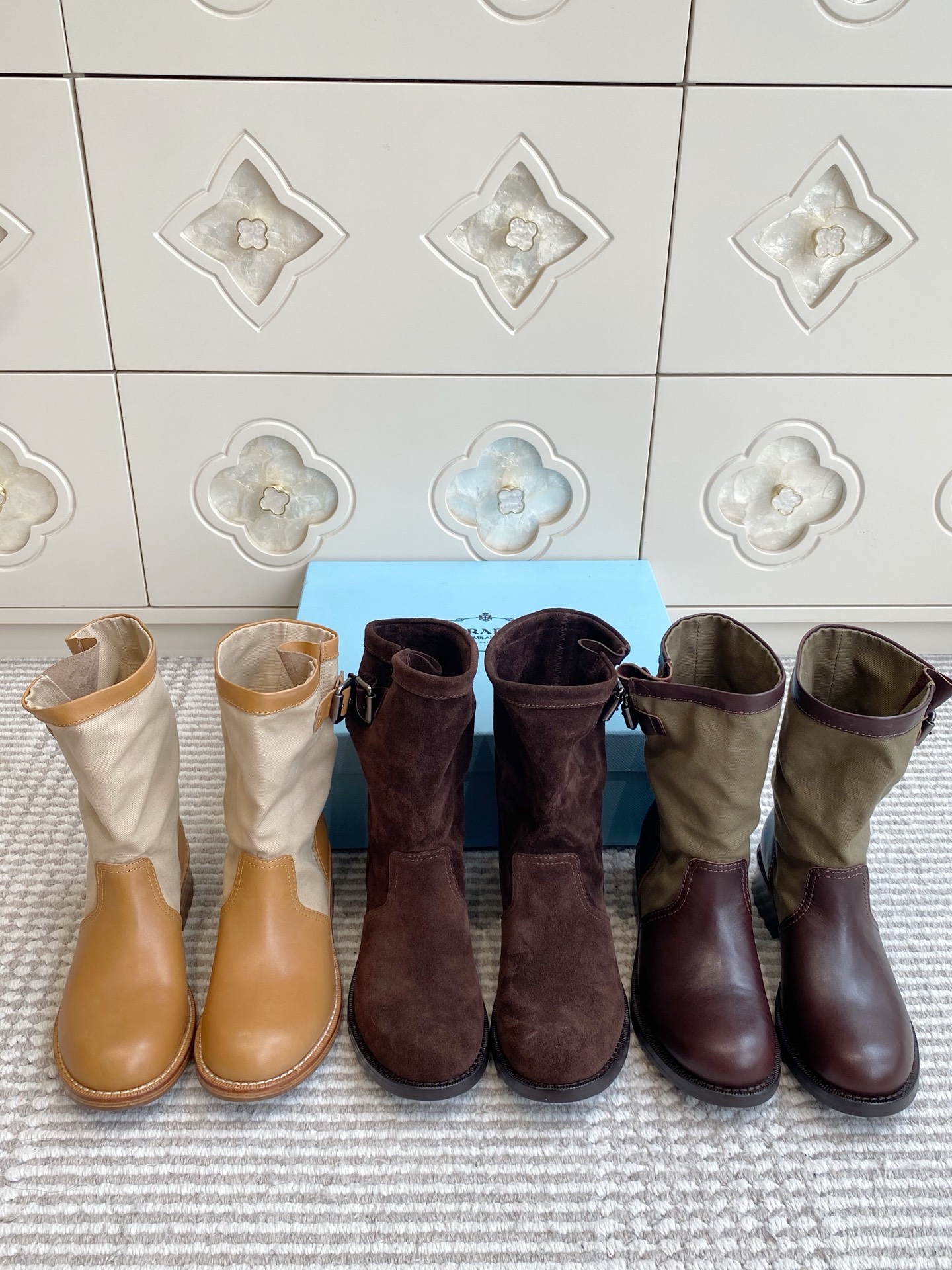 NO:957066,rada·retro mid-calf boots·piles of boots, boots, prada, boots19860909rada·复古中筒靴·堆堆靴,靴子,prada,boots,Women's Shoes