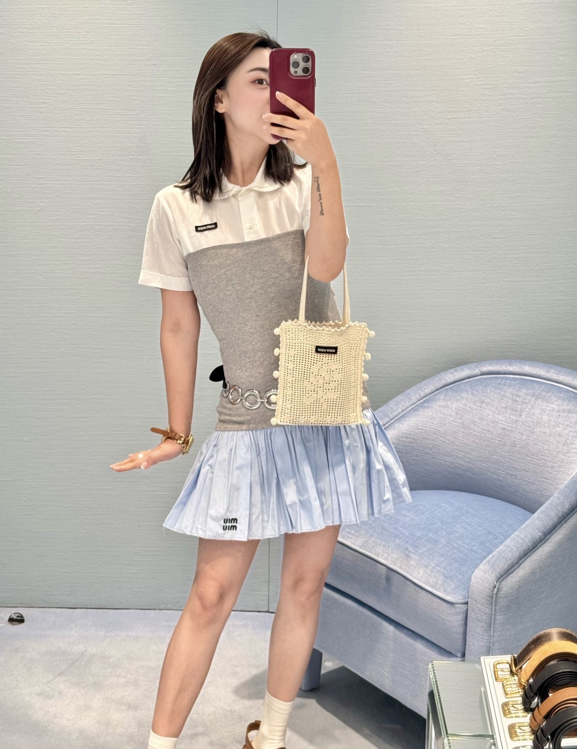 미우미우 여성 반팔 101628 Miu Miu T Shirt