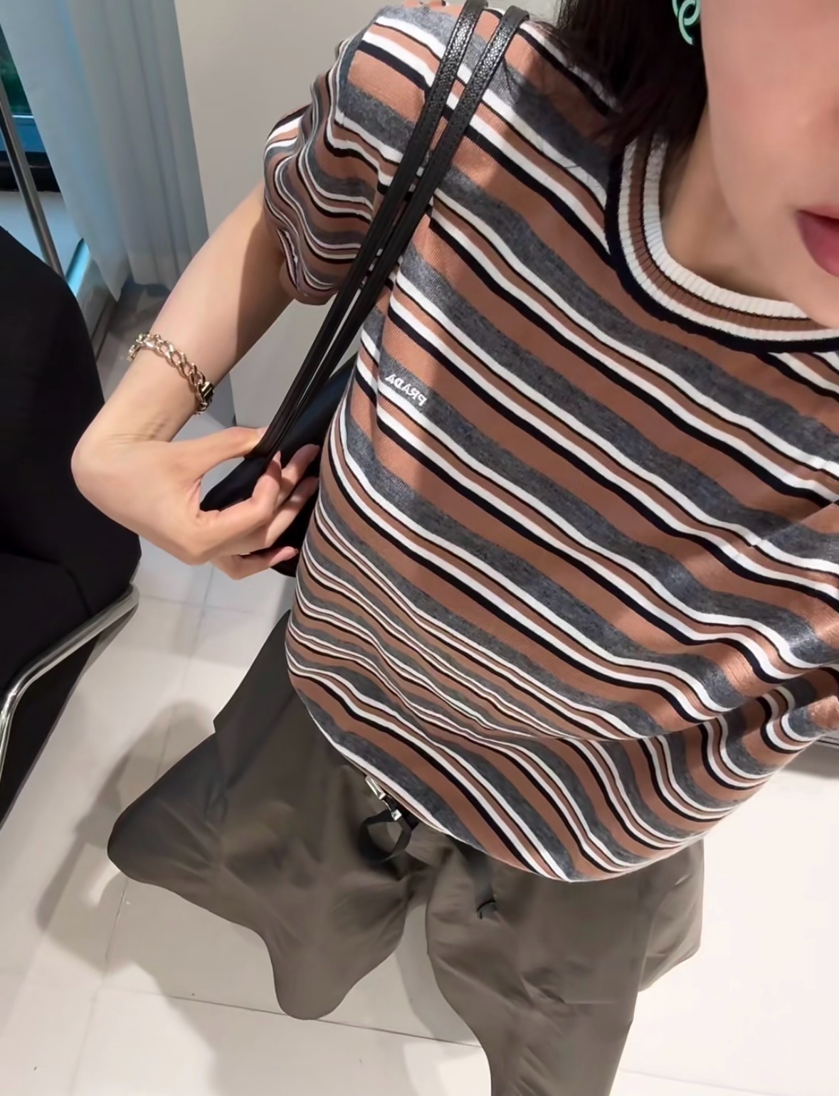 프라다 여성 반팔 143125 Prada T Shirt 상세 이미지 4