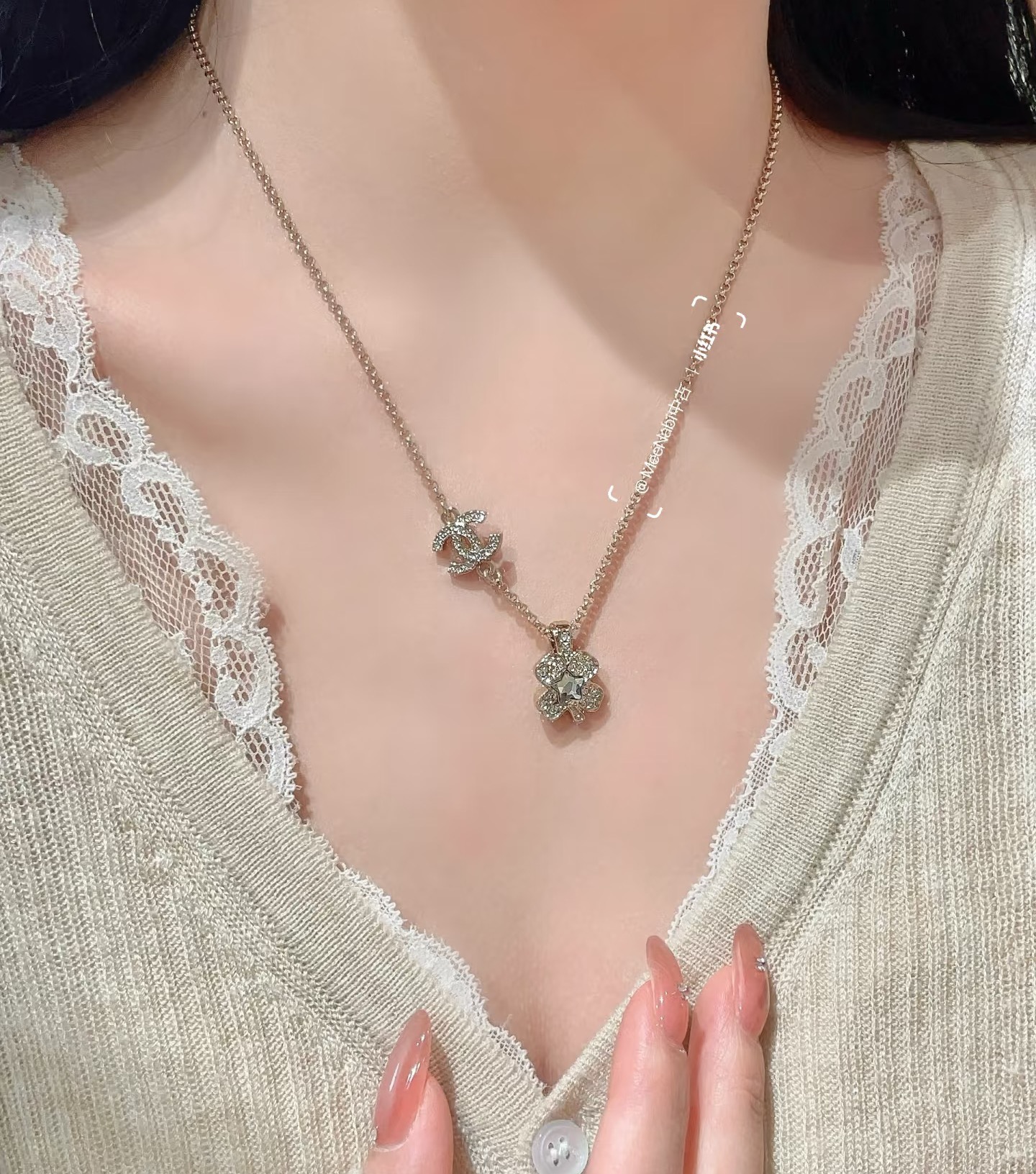  项链Chanel 小香 双c四叶草项链 代购级别 一比一打造 ❗️除了惊艳还是惊艳，巨美巨好看，巨巨重