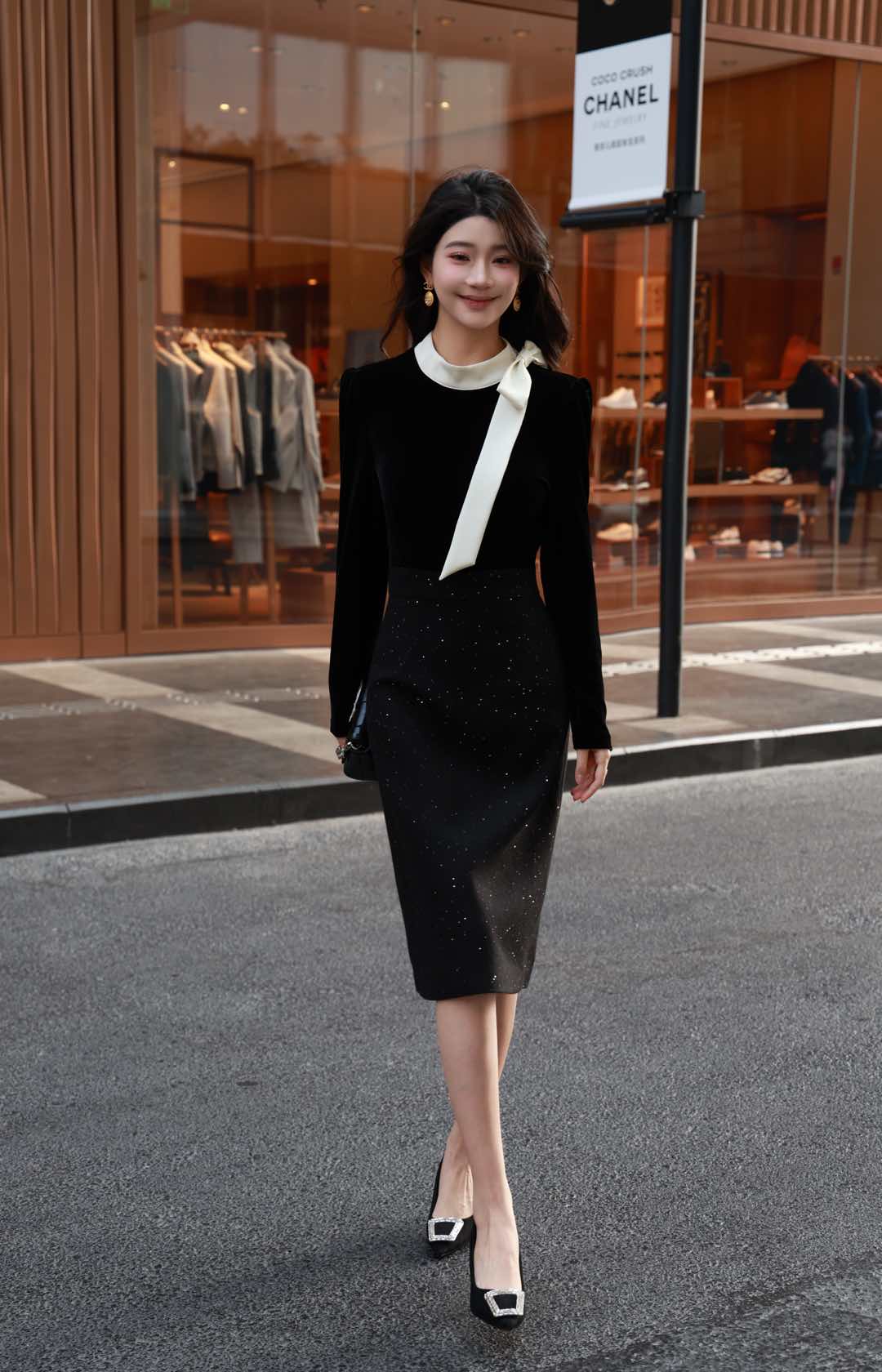 p587 Support for exchange, high-end, high-quality women’s dress, with a little fragrance. “S-XL,”