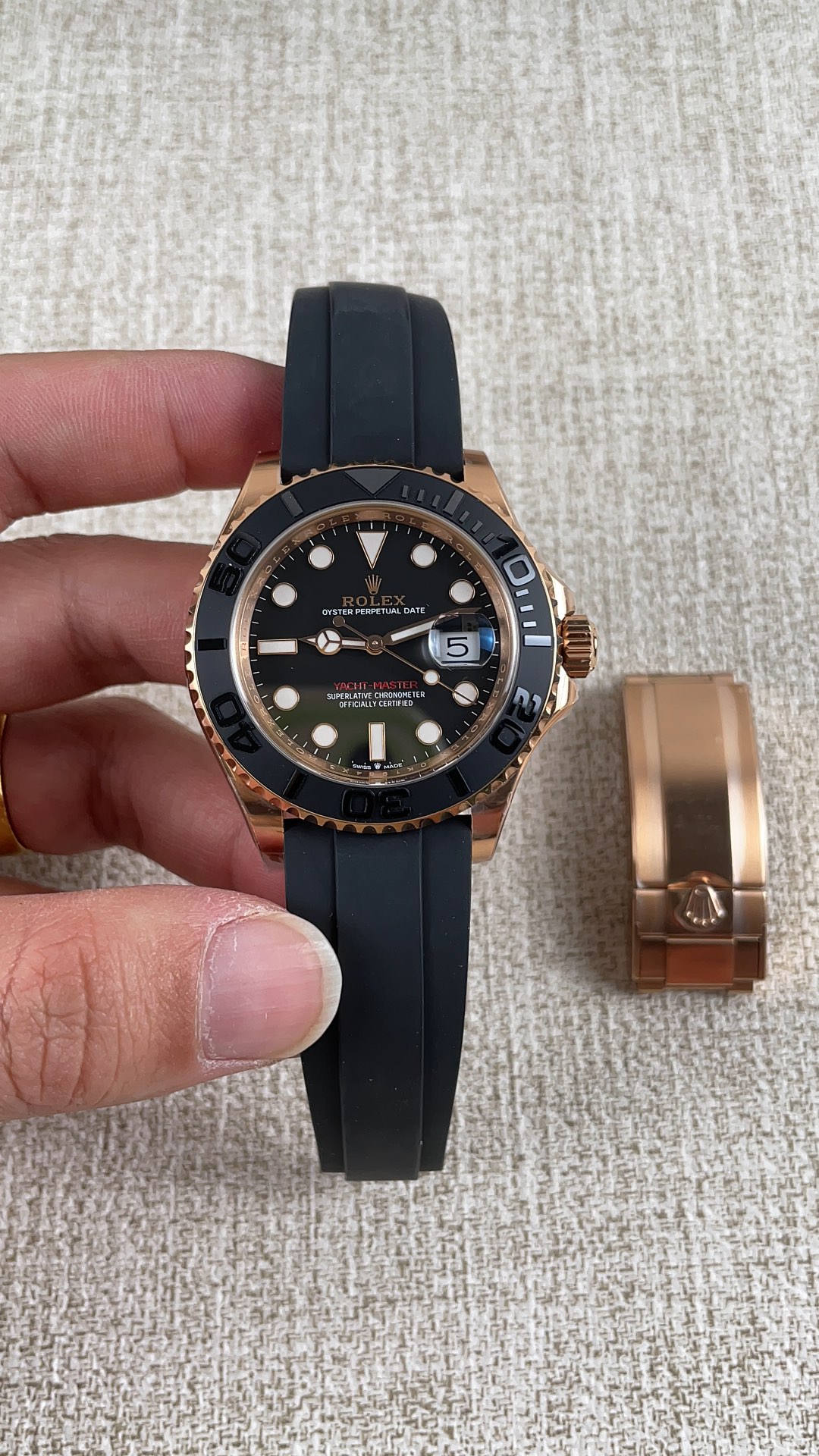 NO:157150,Factory C!  Rolex Rose Gold Yacht 40!  ,,rolex19860909C厂！劳力士玫瑰金游艇40！,,rolex,Watch