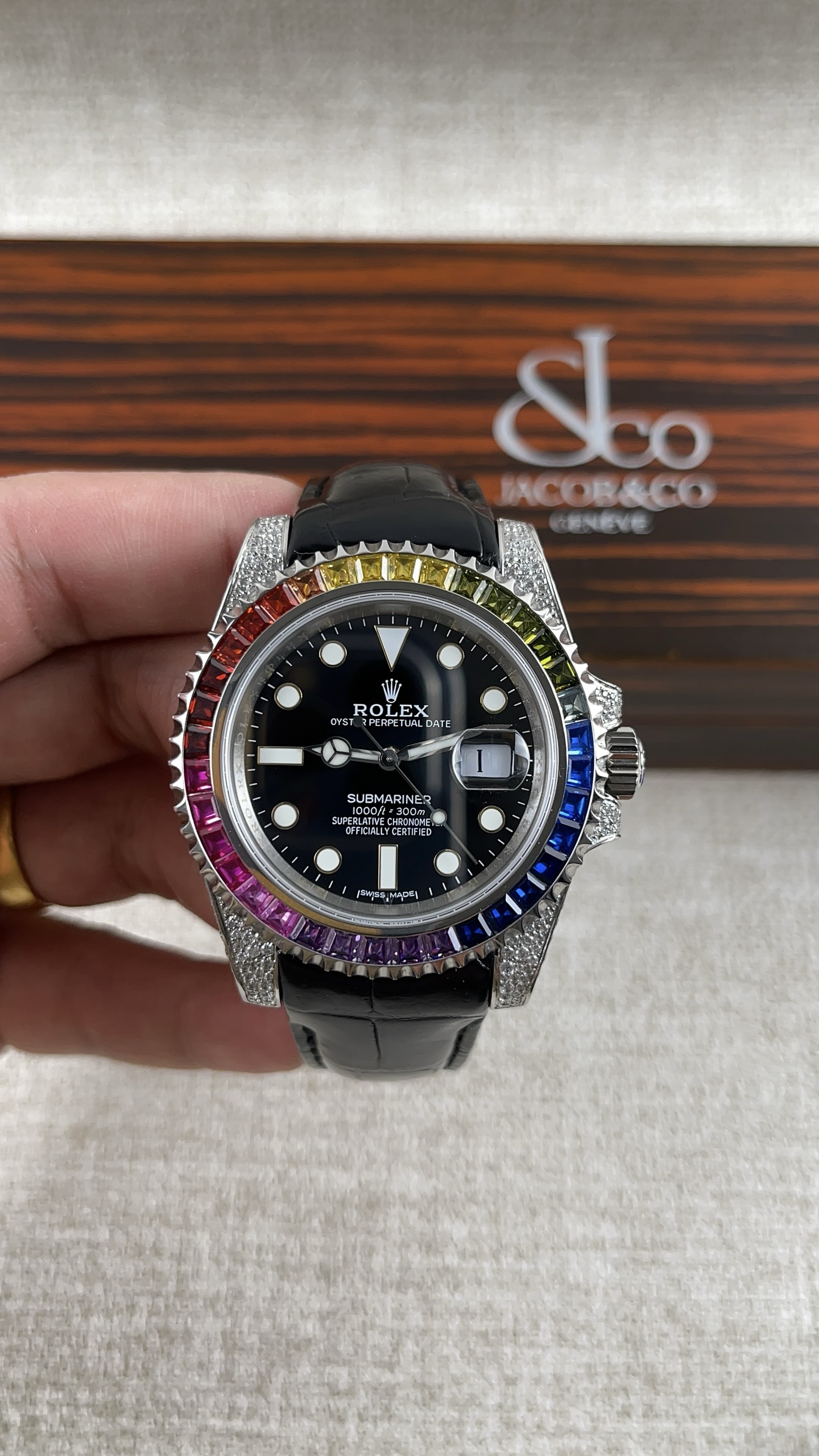 NO:157787,Rolex Star Series!  Match with the movement!  Crocodile leather strap!  ,rolex,crocodile skin19860909劳力士满天星系列！搭配机芯！鳄鱼皮表带！,,rolex,crocodile skin,Watch