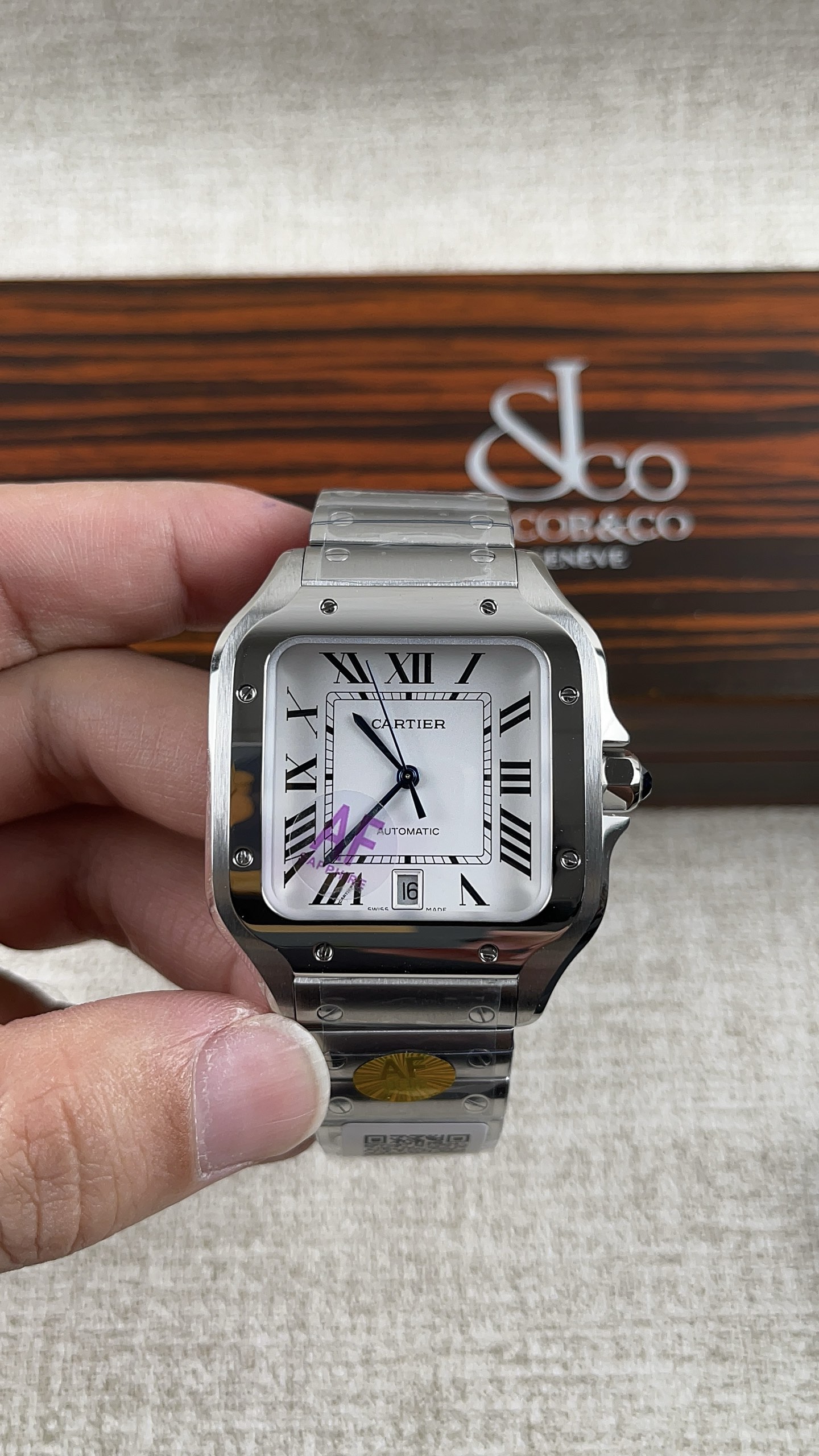 NO:158280,AF!  Cartier Sandos men's series!  Match with the movement!  , cartier19860909AF！卡地亚山度士男款系列！搭配机芯！,,cartier,Watch