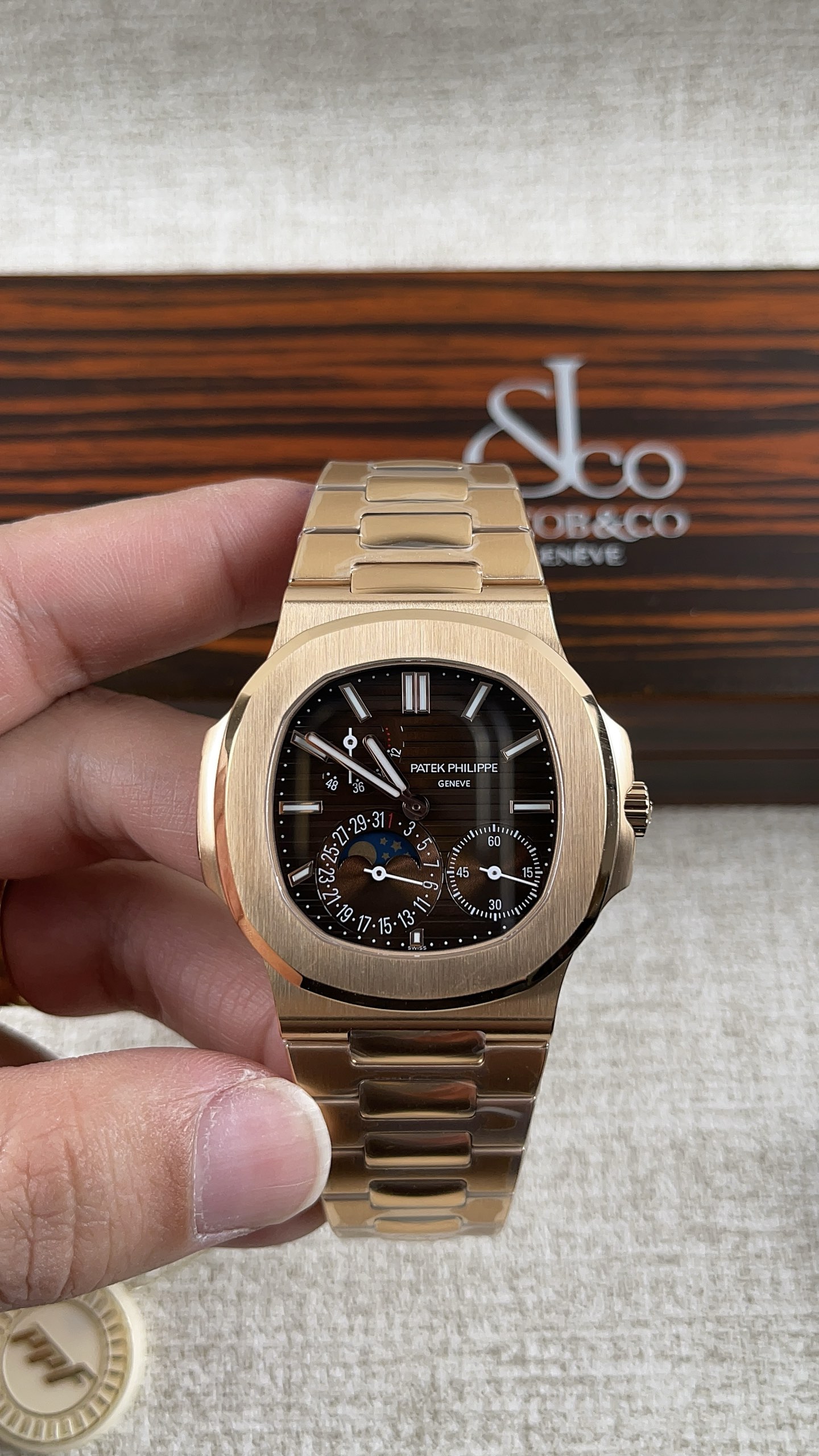 NO:158286,PPF!  Patek Philippe 5712 rose gold V3 series!  Paired with an all-in-one movement!  ,,patek philippe19860909PPF！百达翡丽5712玫瑰金V3系列！搭配一体机机芯！,,patek philippe,Watch