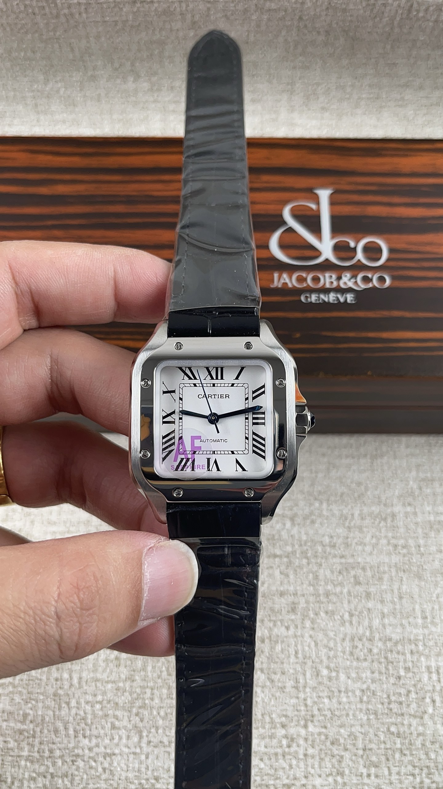 NO:158310,AF!  Cartier Medium Sandos!  Paired with automatic mechanical movement!  , cartier19860909AF！卡地亚中号山度士！搭配自动机械机芯！,,cartier,Watch