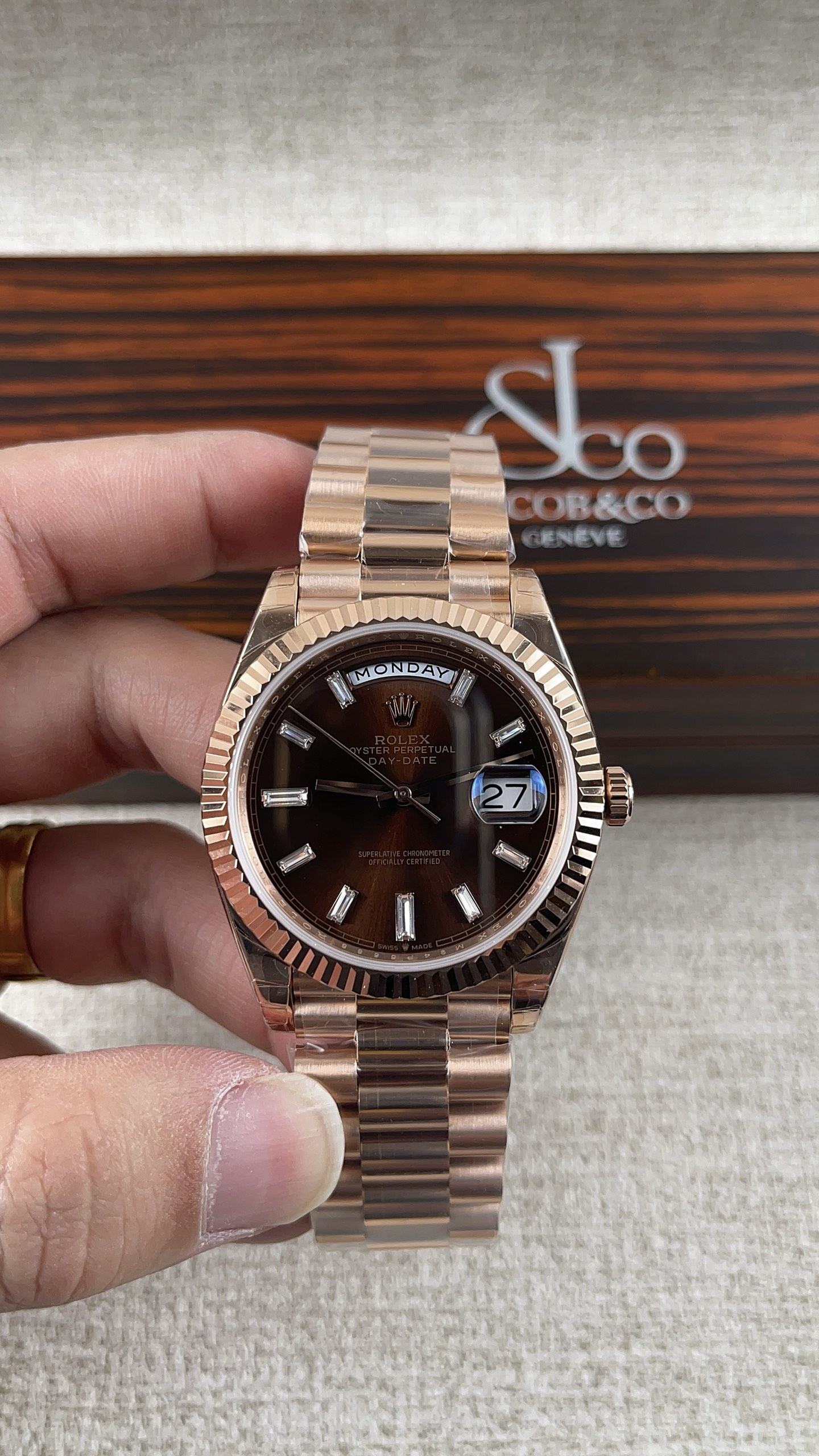 NO:158297,GS!  Rolex Rose Gold Weekly Diary!  Match with the 2836 movement!  ,,rolex19860909GS！劳力士玫瑰金星期日志！搭配2836机芯！,,rolex,Watch