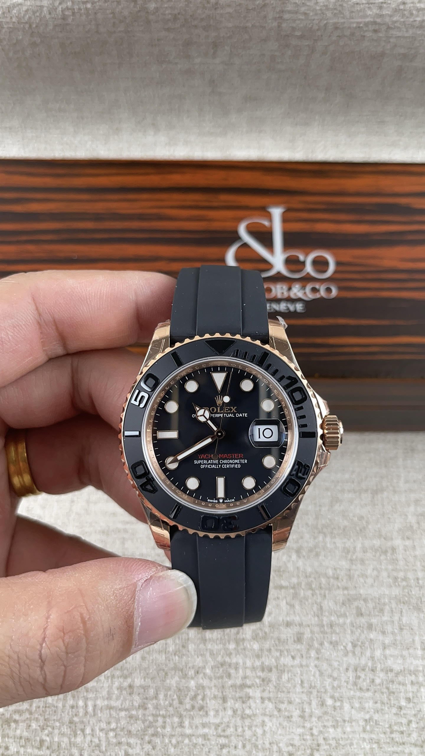 NO:158324,VS!  Rolex Rose Gold Yacht Series!  Match with the movement!  ,,rolex19860909VS！劳力士玫瑰金游艇系列！搭配机芯！,,rolex,Watch