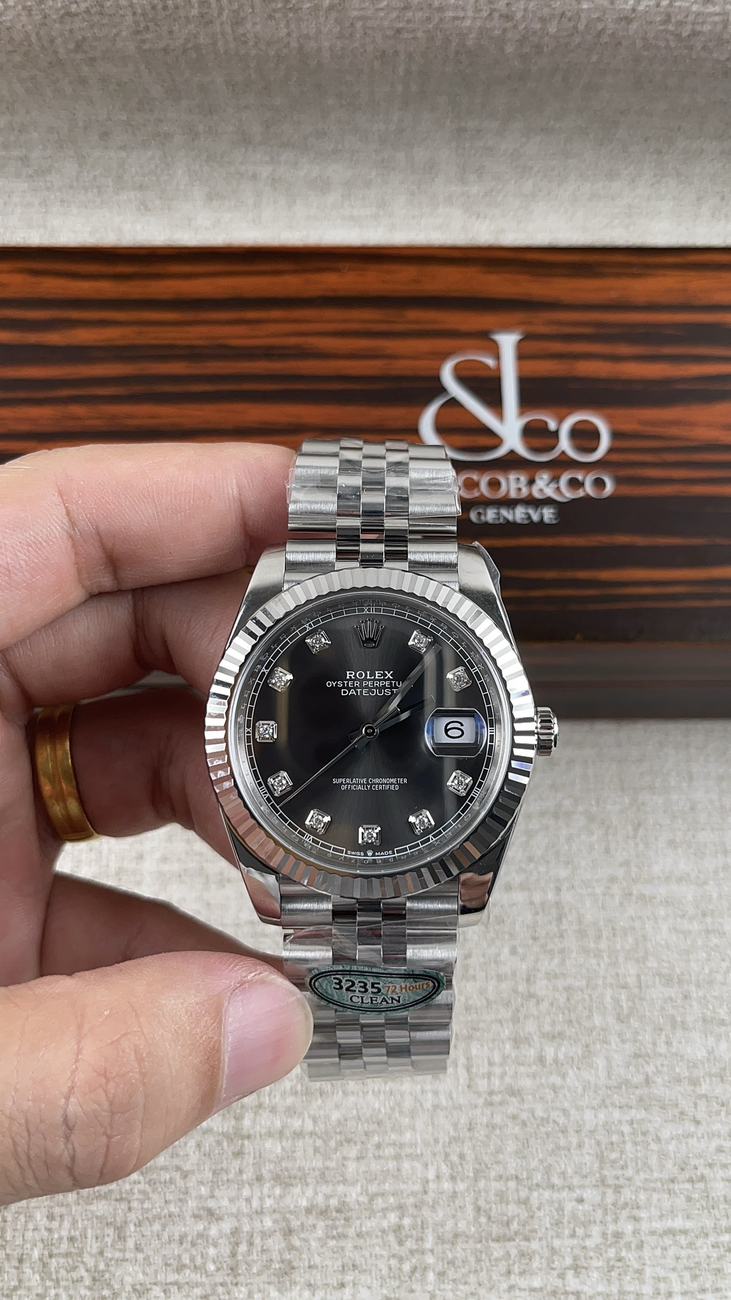 NO:158521,Factory C!  Rolex Gray Diamond Log Series!  Match with the movement!  ,,rolex19860909C厂！劳力士灰钻丁日志系列！搭配机芯！,,rolex,Watch