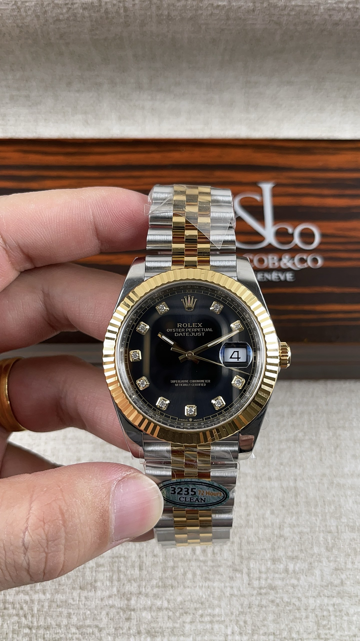 NO:158526,Factory C!  Rolex 41 gold and black diamond diary!  Match with the movement!  ,,rolex19860909C厂！劳力士41间金黑钻丁日志！搭配机芯！,,rolex,Watch