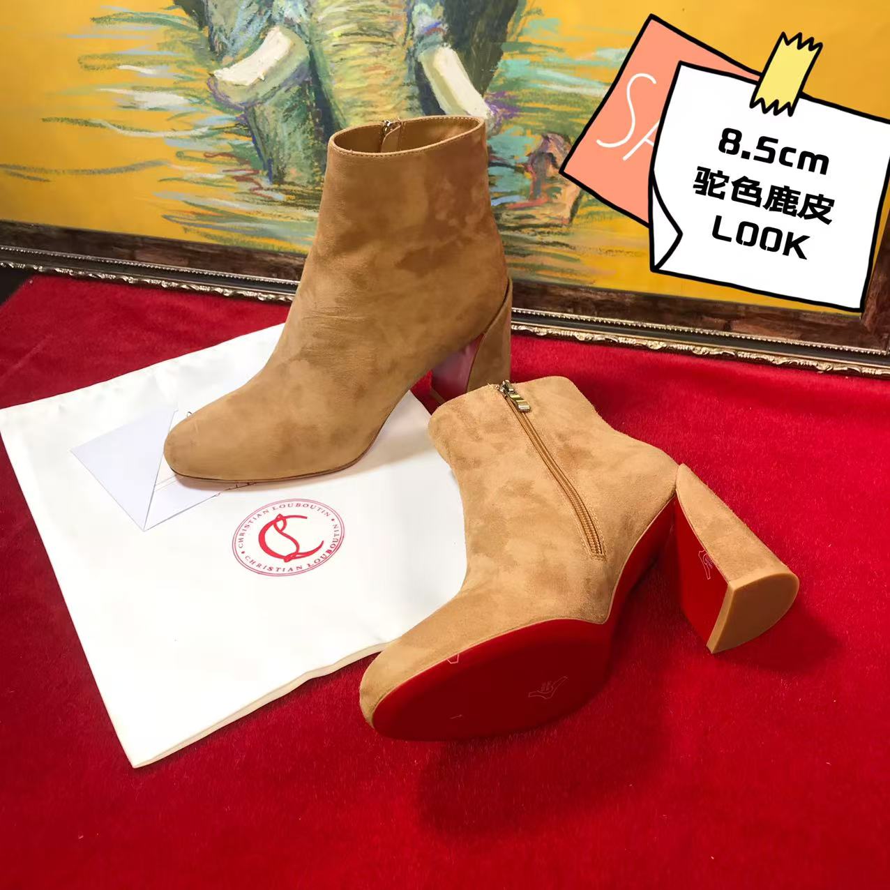 NO:574070,High-end customized autumn and winter shoes classic series!  H8.5Cm, size 35-42. Private model zipper, 319-15. Camel deerskin. One piece of leather for each foot. Standard European code Reference:319-15 Color:nude Material:veau velours Lining:goat leather Heel heigh:10Cm Sole:leather sole Size:EUR 35-42 (US 4-11):,,christian louboutin19860909高端订制 秋冬鞋精典系列！ H8.5Cm,尺码35-42码.私模商标拉链,319-15.驼色鹿皮.一只脚一块皮 标准欧码 Reference:319-15 Color:nude Material:veau velours Lining:goat leather Heel heigh:10Cm Sole:leather sole Size:EUR 35－42（US 4一11) :,,christian louboutin,Women's Shoes