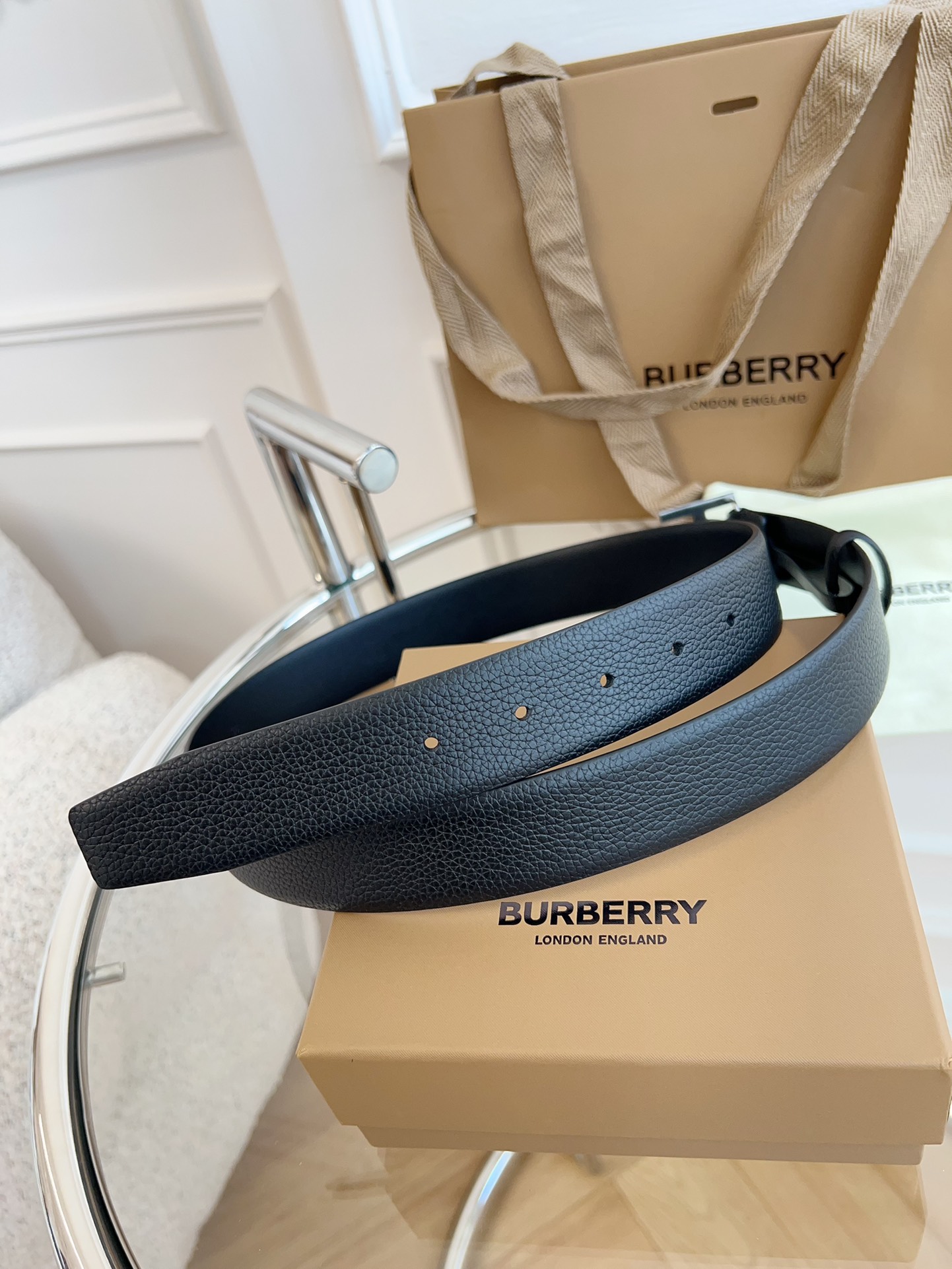 Burberry博柏利英国原厂皮料黑色牛皮品质毋庸置疑没有更好只有最好尺寸3.5厘米