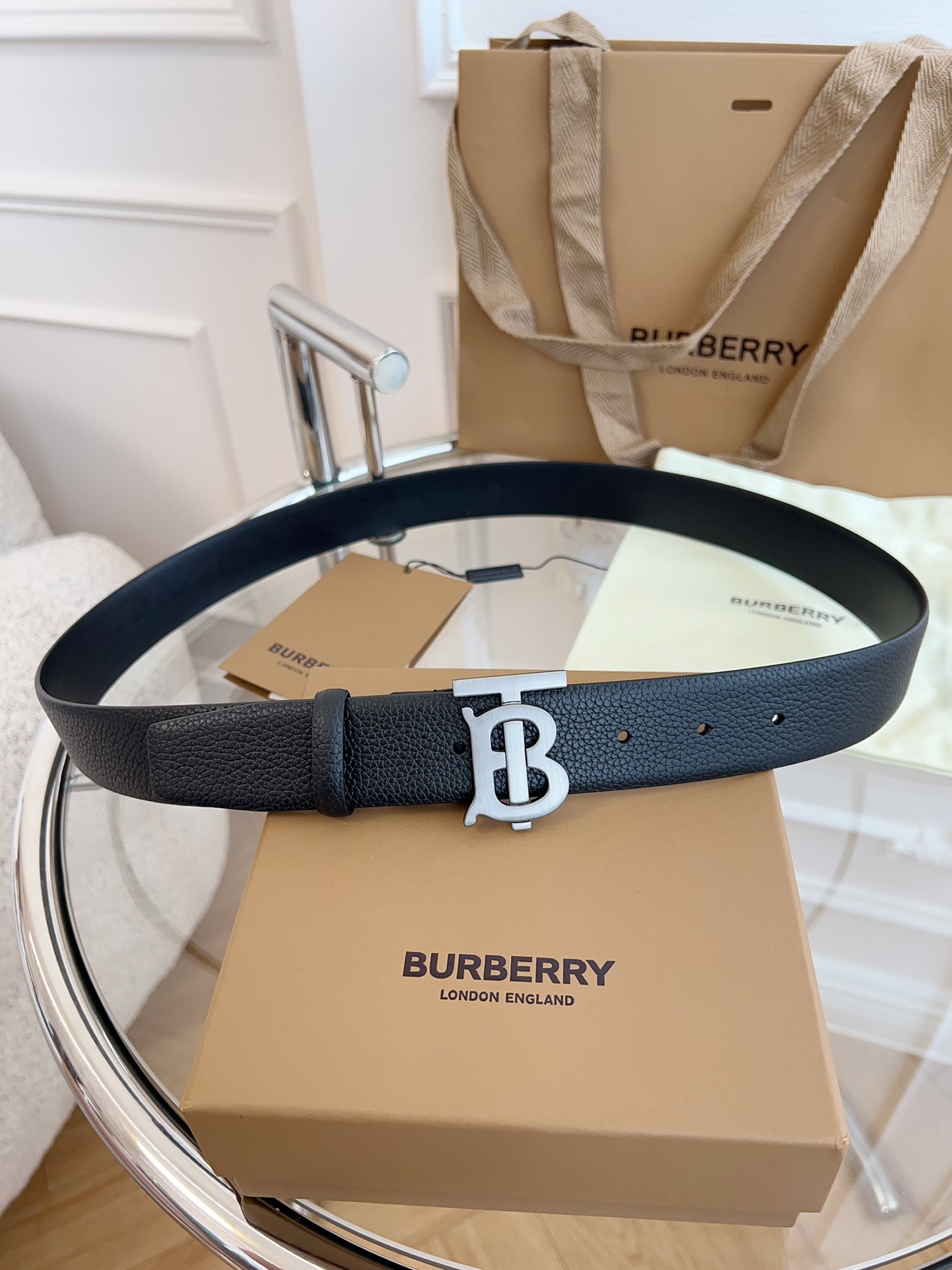 Burberry博柏利英国原厂皮料黑色牛皮品质毋庸置疑没有更好只有最好尺寸3.5厘米