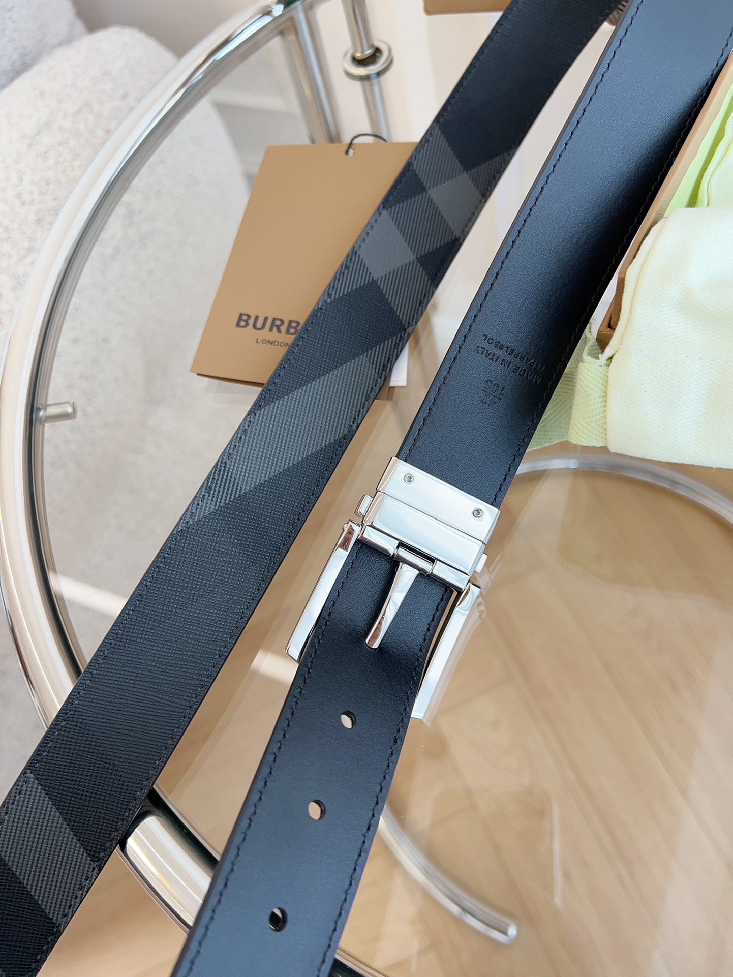 Burberry博柏利英国原厂皮料格纹/黑色牛皮品质毋庸置疑没有更好只有最好尺寸3.5厘米