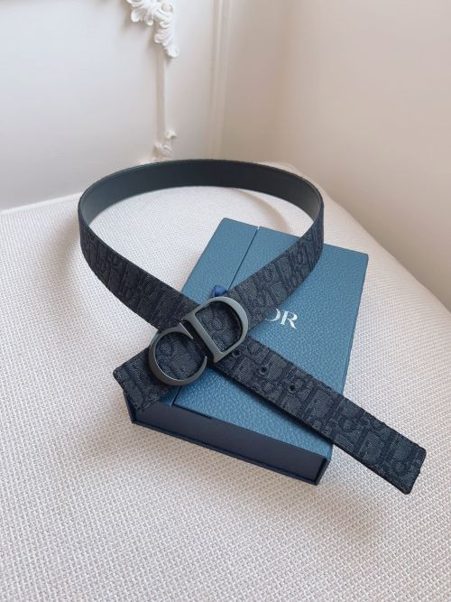 Dior Oblique Black Fabric & Leather Belt, 3.5cm - Iconic Style & Quality 1 DIOR DIOR 🇫🇷French original leather material, Oblique black cloth/black cowhide The quality is unquestionable, there is no better, only the best, the size is 3.5 cm
