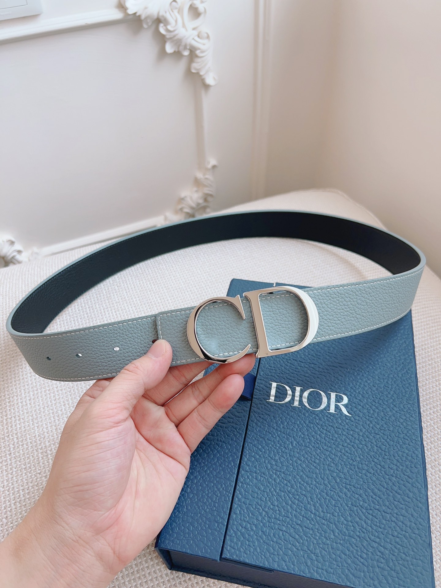 Dior DIOR迪奥，黑色/微风蓝全皮 品质毋庸置疑 没有更好 只有最好 尺寸3.5厘米