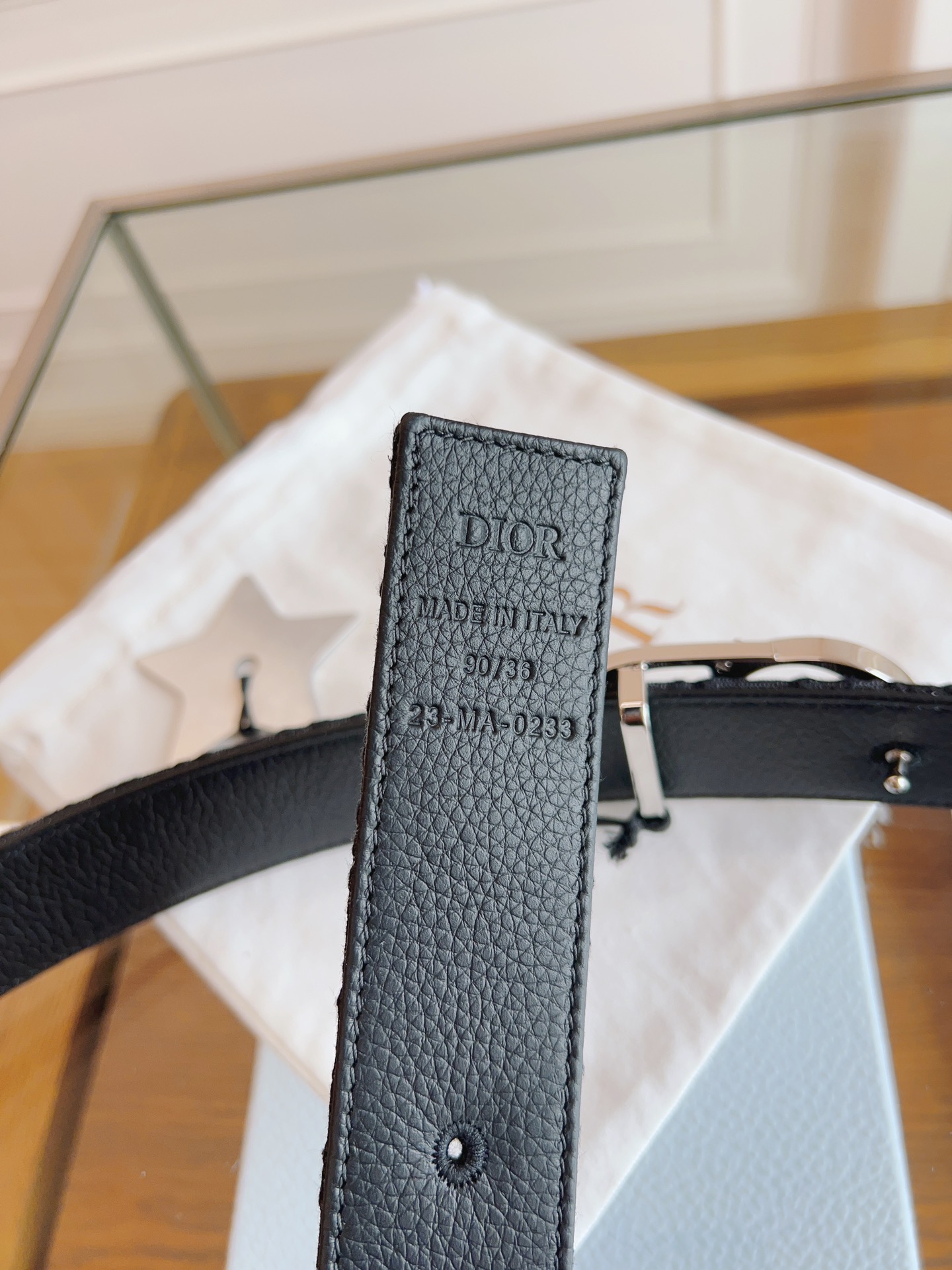 Dior Oblique Canvas and Black Leather Belt, 3.5 cm Width, Silver-Finish Metal 7 i1714405213 2702 4