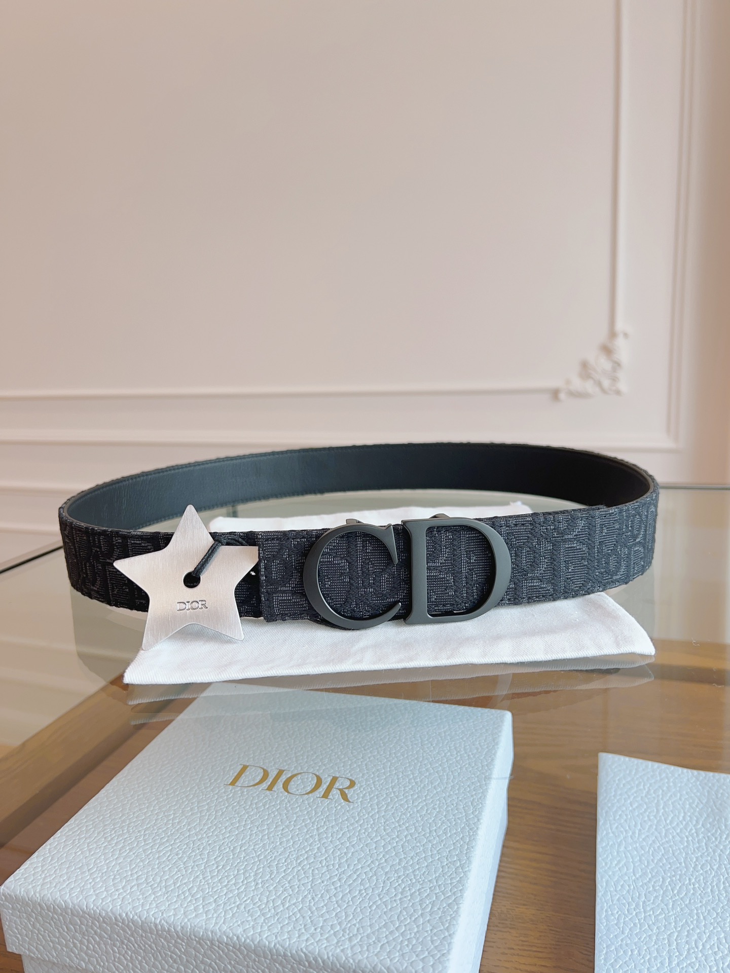 Dior Oblique Canvas and Black Calfskin Belt, 3.5 cm Width- Perfect Gift 5 i1714405359 7505 1