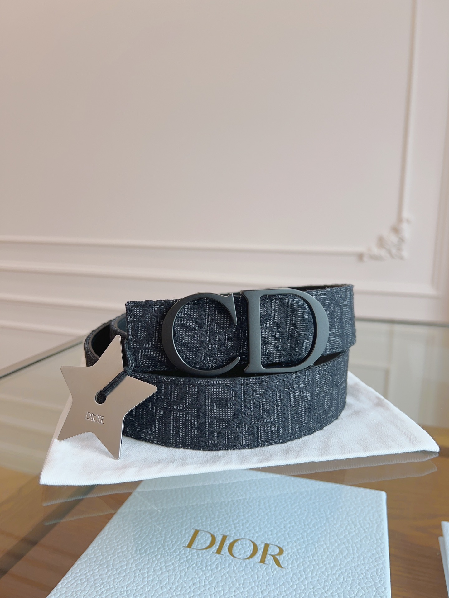 Dior Oblique Canvas and Black Calfskin Belt, 3.5 cm Width- Perfect Gift 1 i1714405359 8317 3