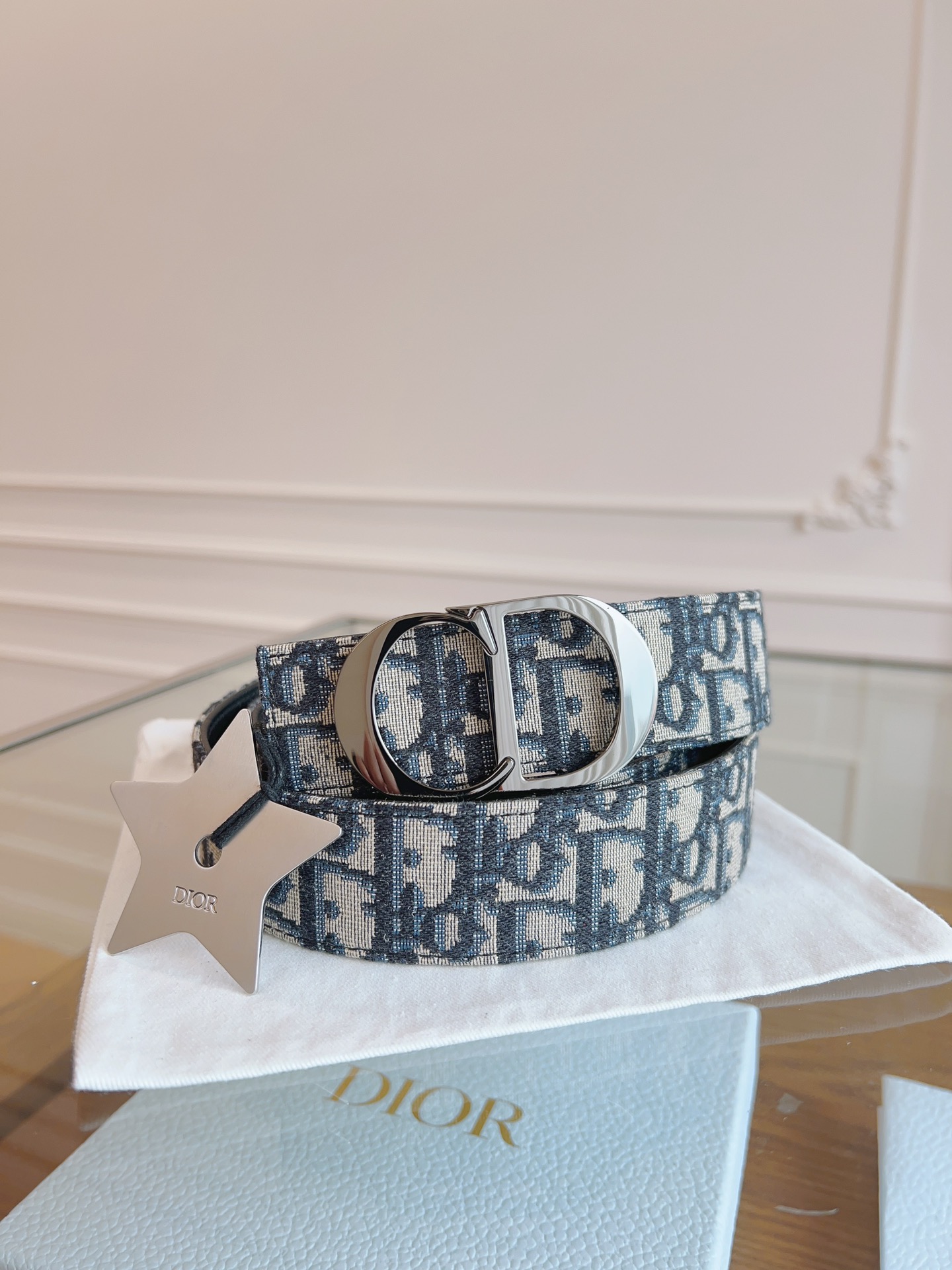 Dior Oblique Canvas Belt, 3.5cm - Blue Dior Oblique Embroidery 1 i1714405474 4946 2