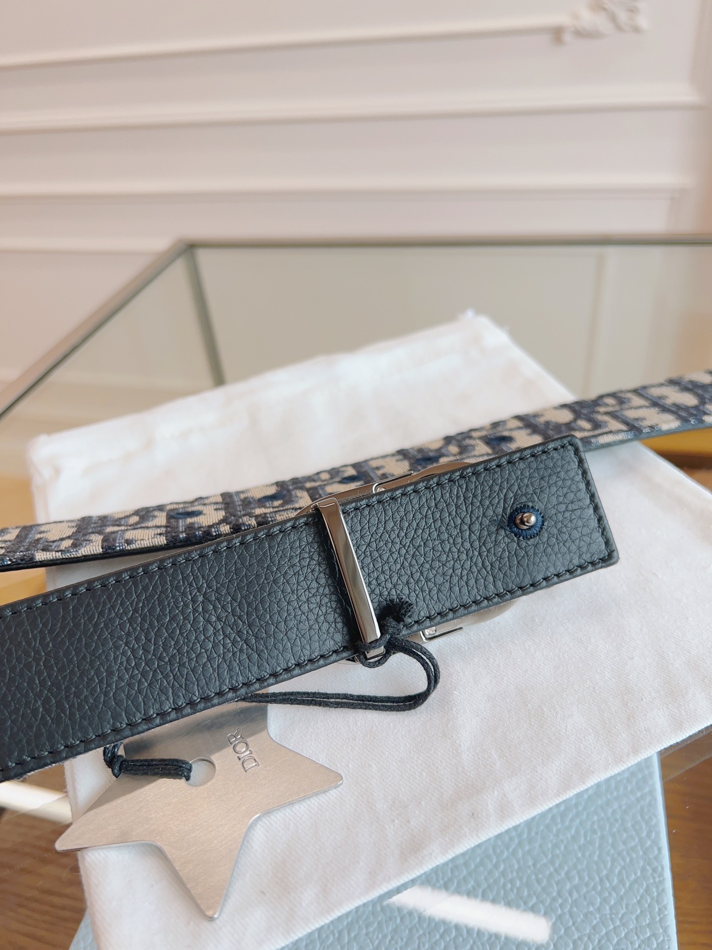 Dior Oblique Canvas Belt, 3.5cm - Blue Dior Oblique Embroidery 4 i1714405475 9887 6