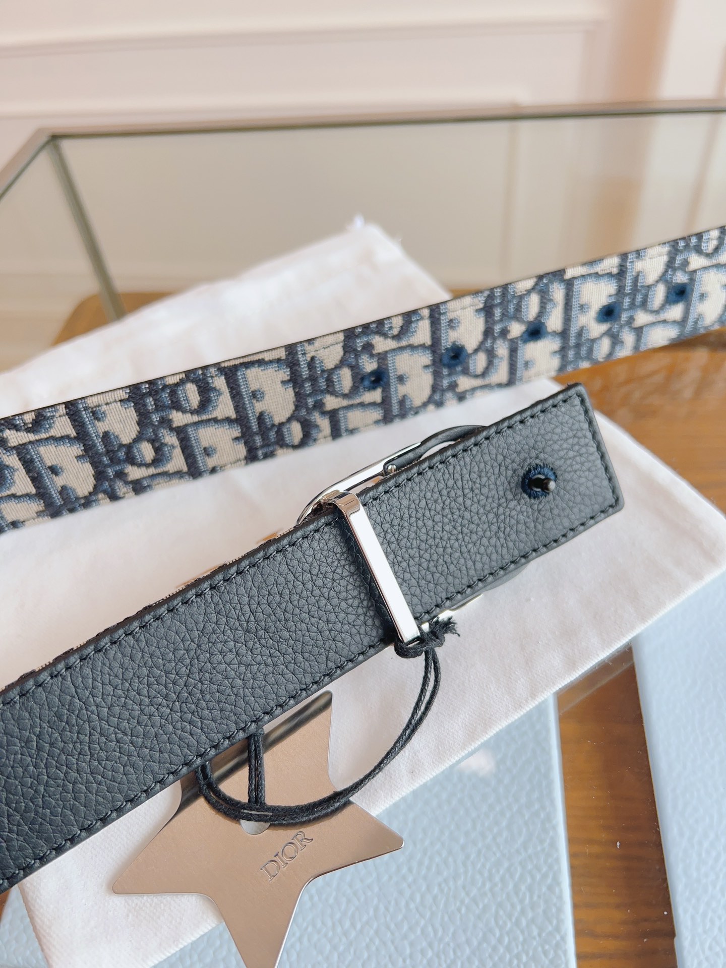 Dior Oblique Canvas and Black Leather Belt, 3.5cm - Iconic Style & Quality 5 i1714405562 4818 4