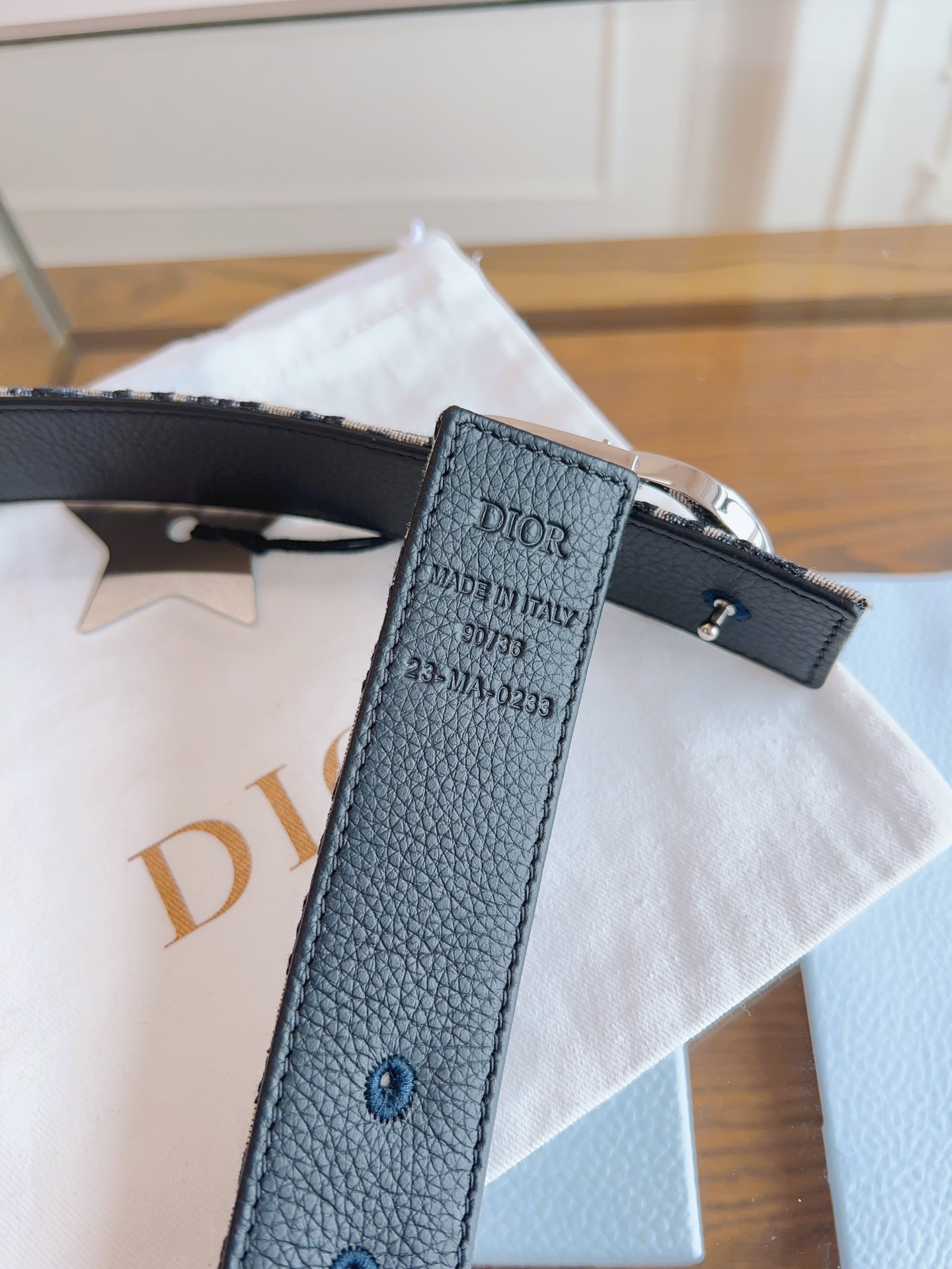 Dior Oblique Canvas and Black Calfskin Belt, 3.5 cm Width, Silver-Finish Metal 8 i1714405599 3473 3