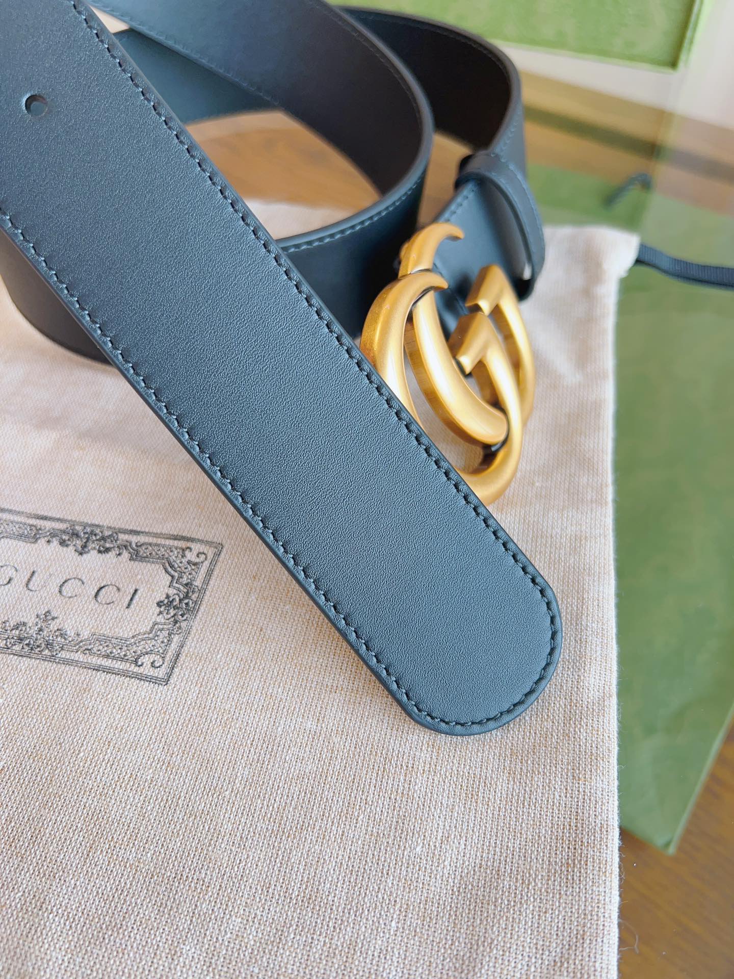 P160🏖代购正品级 Gucci 古驰 男女同款 专柜品质 🇫🇷法国原厂皮料，黑色小牛皮 搭配顶级精品古铜五金 品质毋庸置疑 没有更好 只有最好  皮带宽度4.0厘米 追求高端入